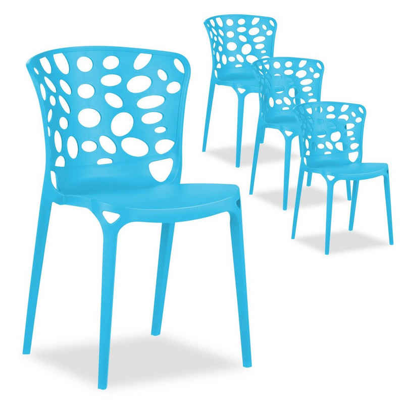Homestyle4u Gartenstuhl Stuhl Set 2, 4 oder 6 Stühle in 3 Farben (4er Set)