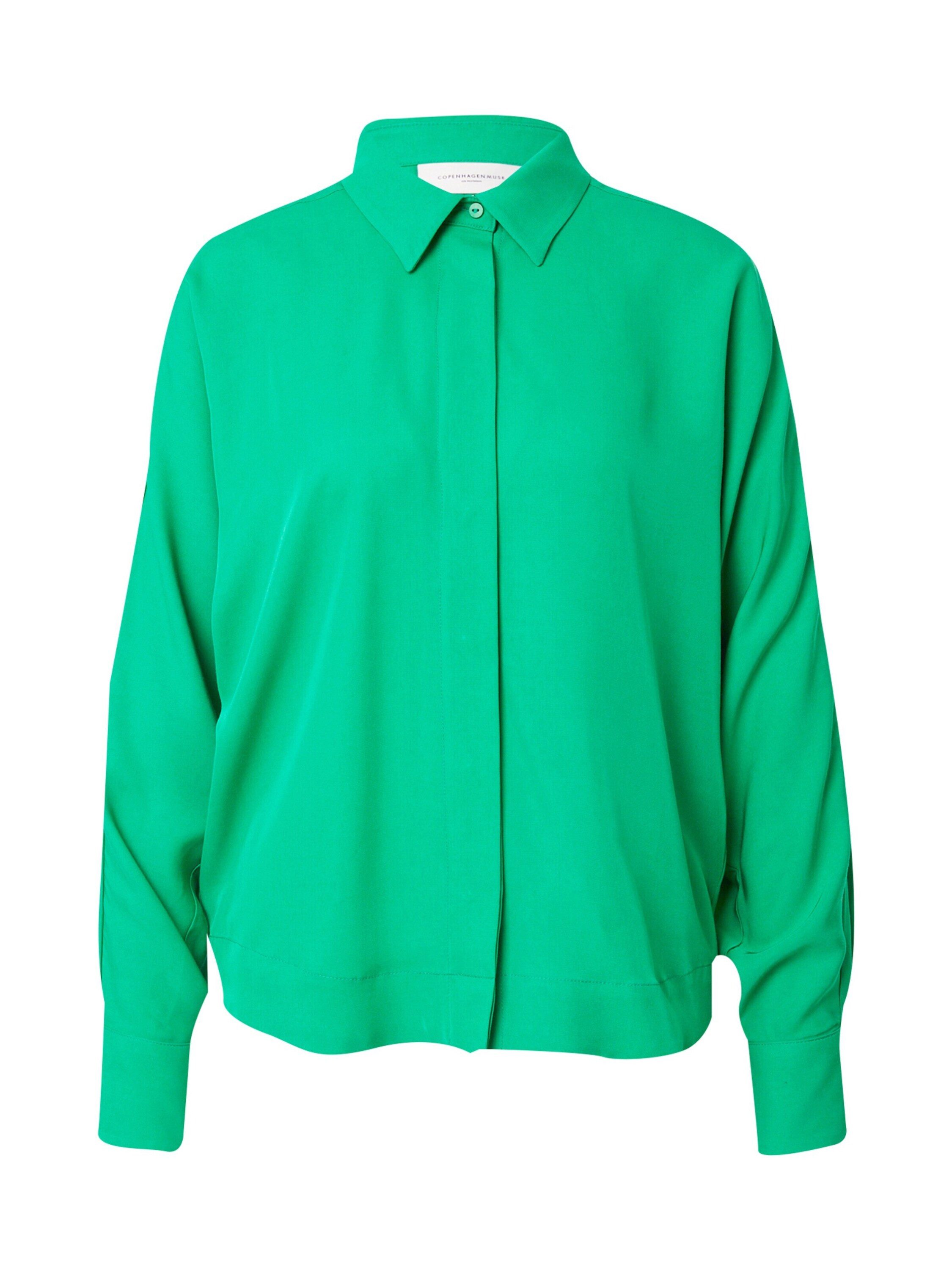 Copenhagen Muse Langarmbluse CERMT (1-tlg) Falten