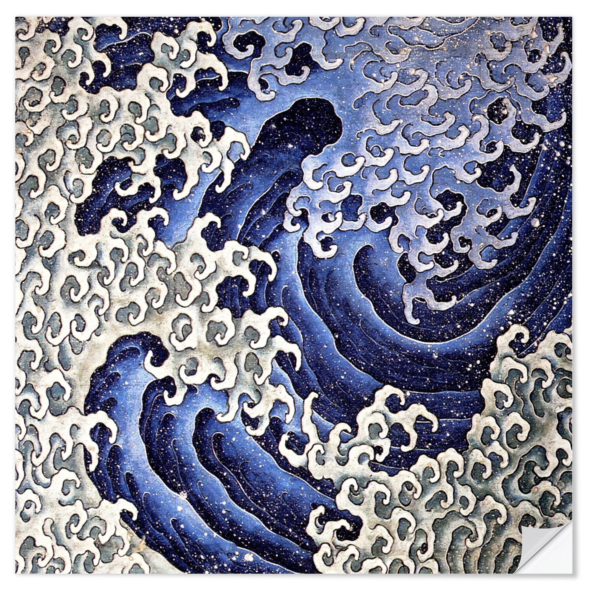 Posterlounge Wandfolie Katsushika Hokusai, Männliche Welle, Badezimmer Japandi Malerei