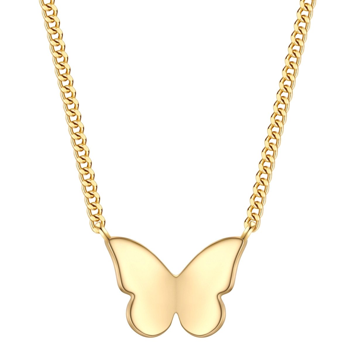 Silberkette Schmetterling gelbgold