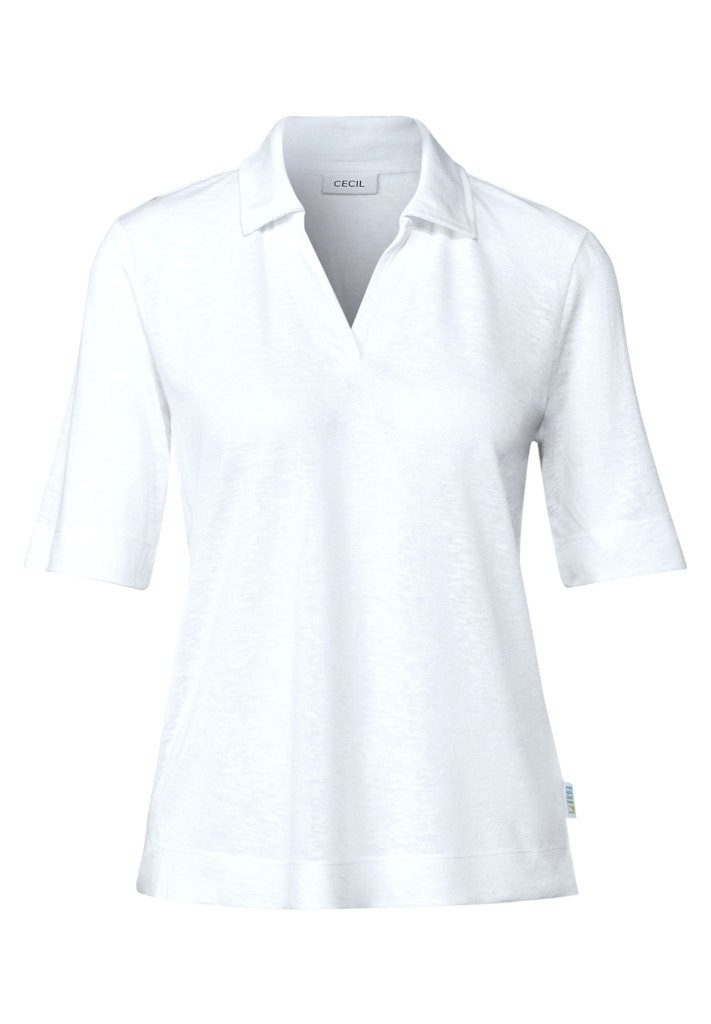 CECIL Poloshirt LINEN OPTIC_Polo with collar günstig online kaufen