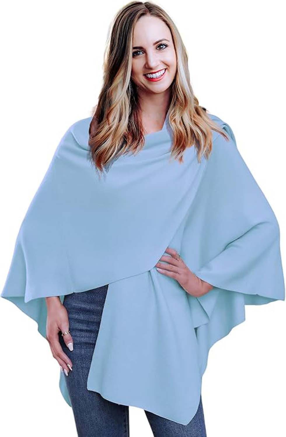 nsihing Poncho Damen Poncho Schal Strick Cape Cardigan Weich für Herbst Winter
