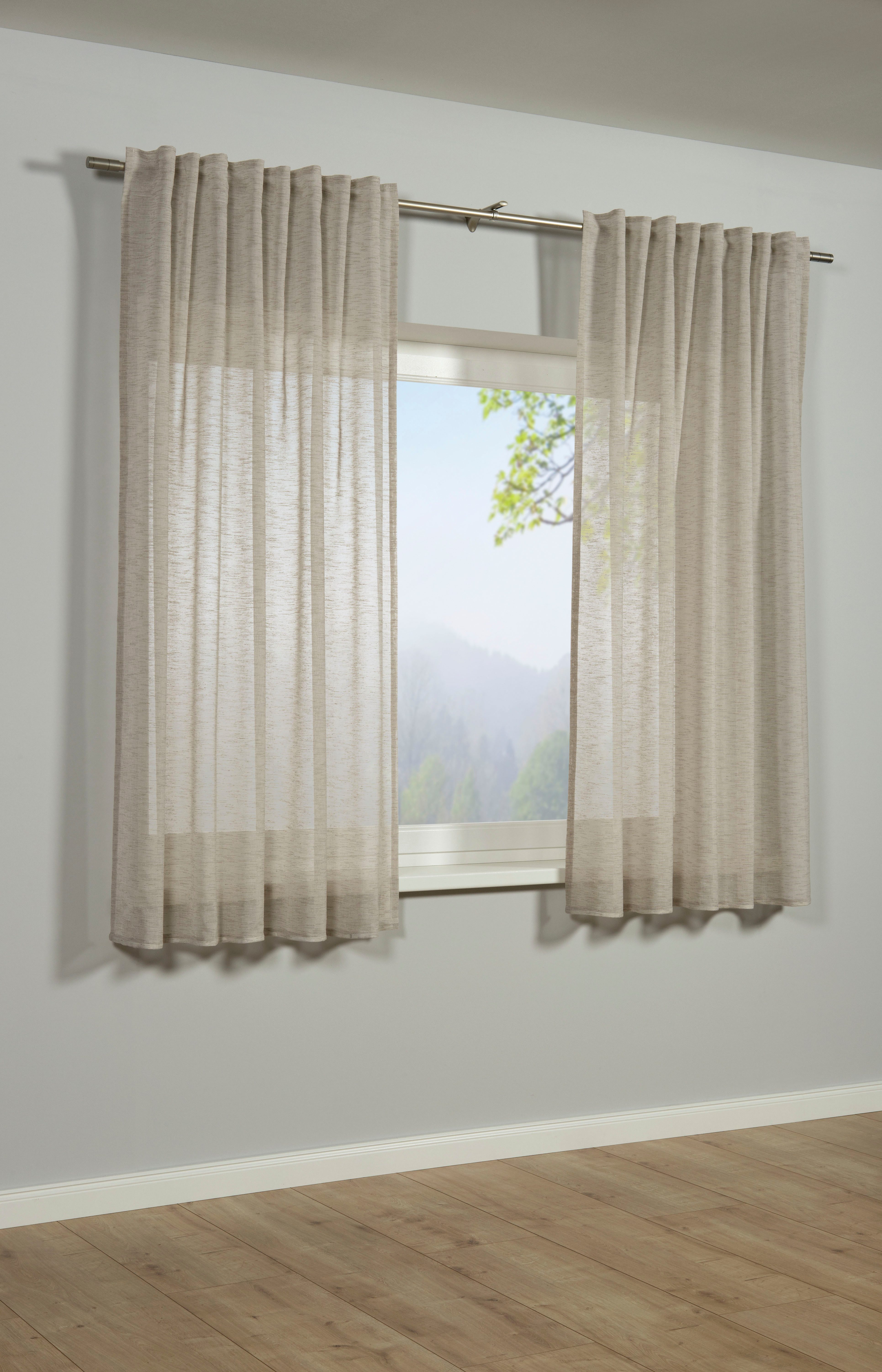 Sehlbach Gardine Schal Leinenoptik (1 St), Schlaufen, blickdicht, mit Gardi günstig online kaufen