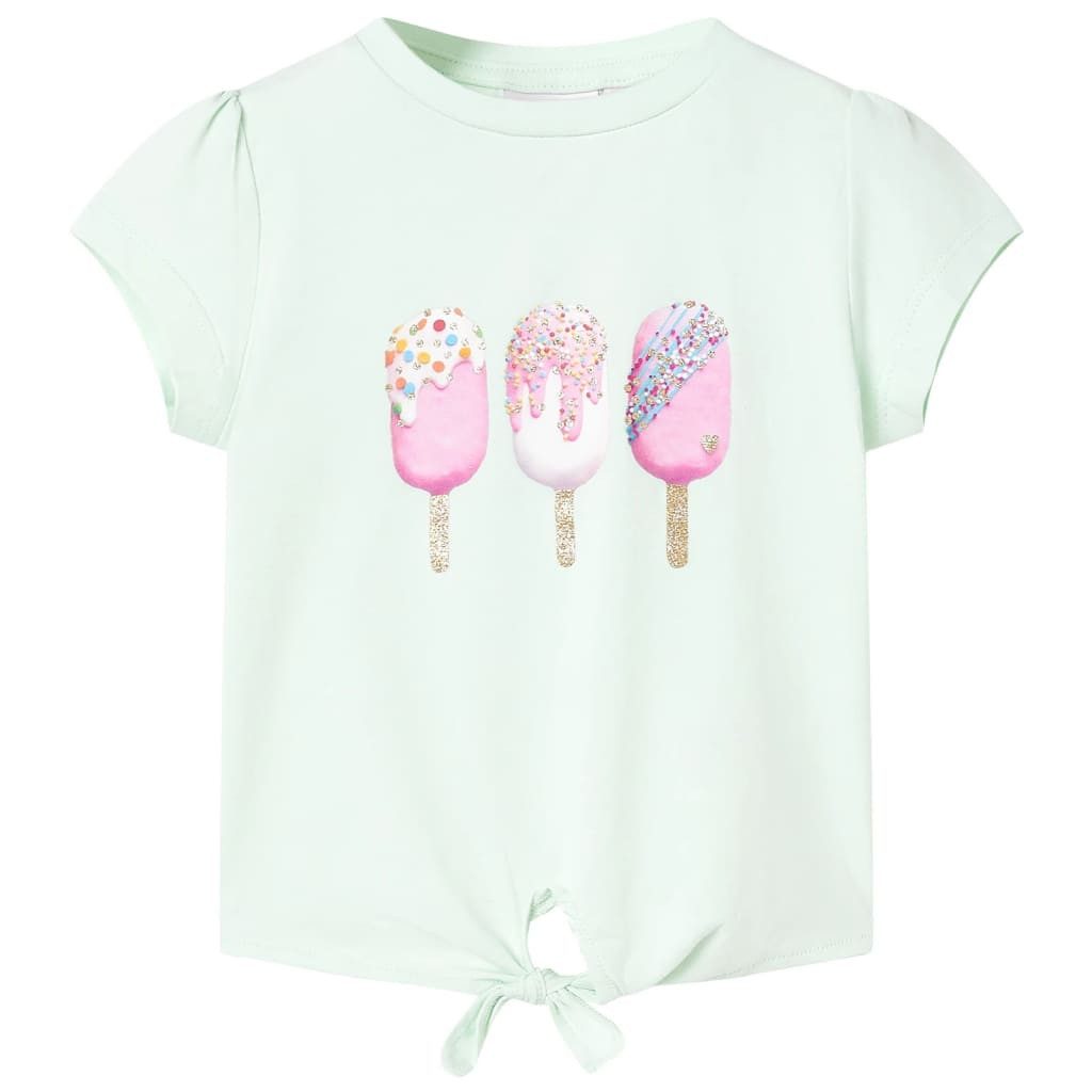 T-Shirt Kinder-T-Shirt Helles Minzgrün 128