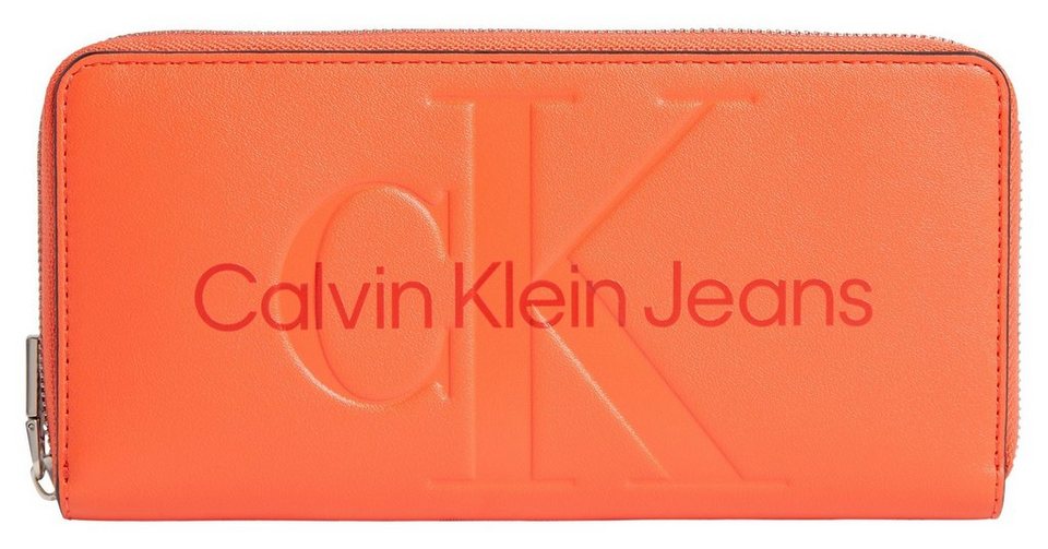 Calvin Klein Jeans Geldbörse SCULPTED MONO ZIP AROUND MONO, mit cK-Logo  vorne