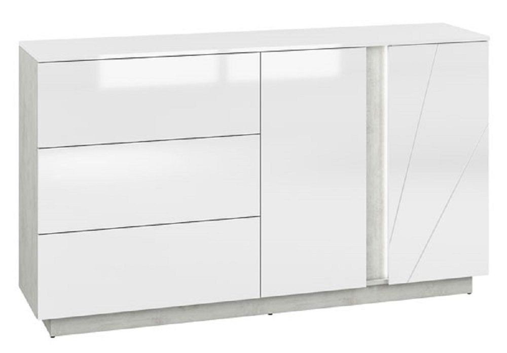 Sideboard (Kommode), 95 B/T/H: x 40 x cm cm inkl. LED-Beleuchtung 165 Feldmann-Wohnen - LUMENS cm