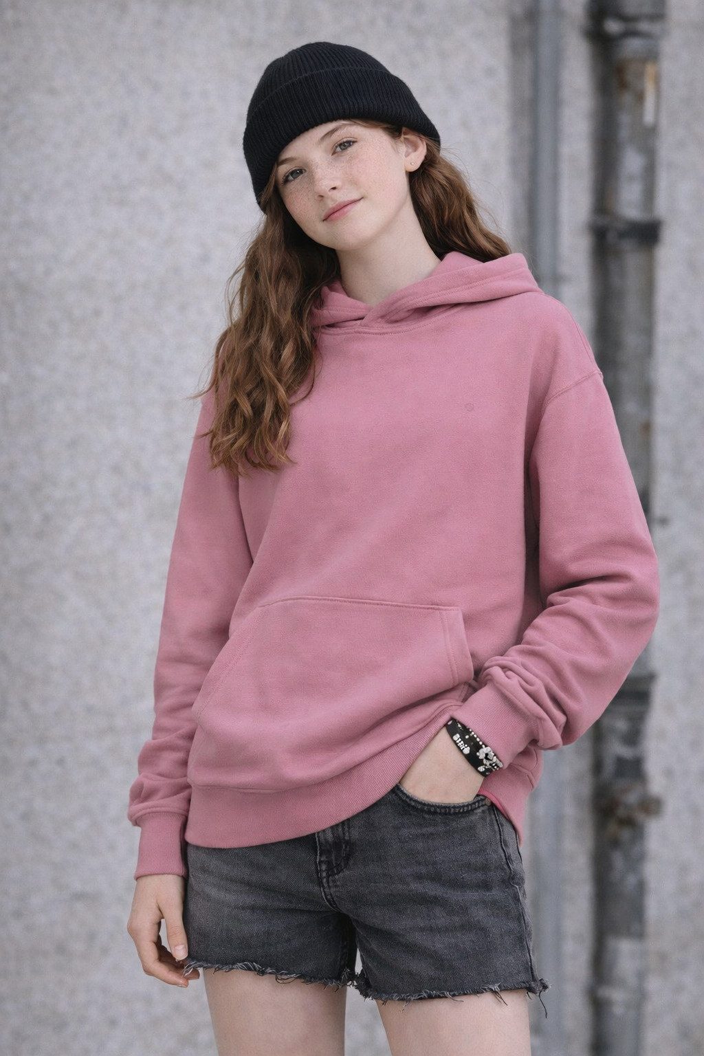 GRUNT Kapuzensweatshirt GRNoles (1-tlg) GRUNT Kapuzenpullover GRNoles in Rosé mit Print – Mädchen
