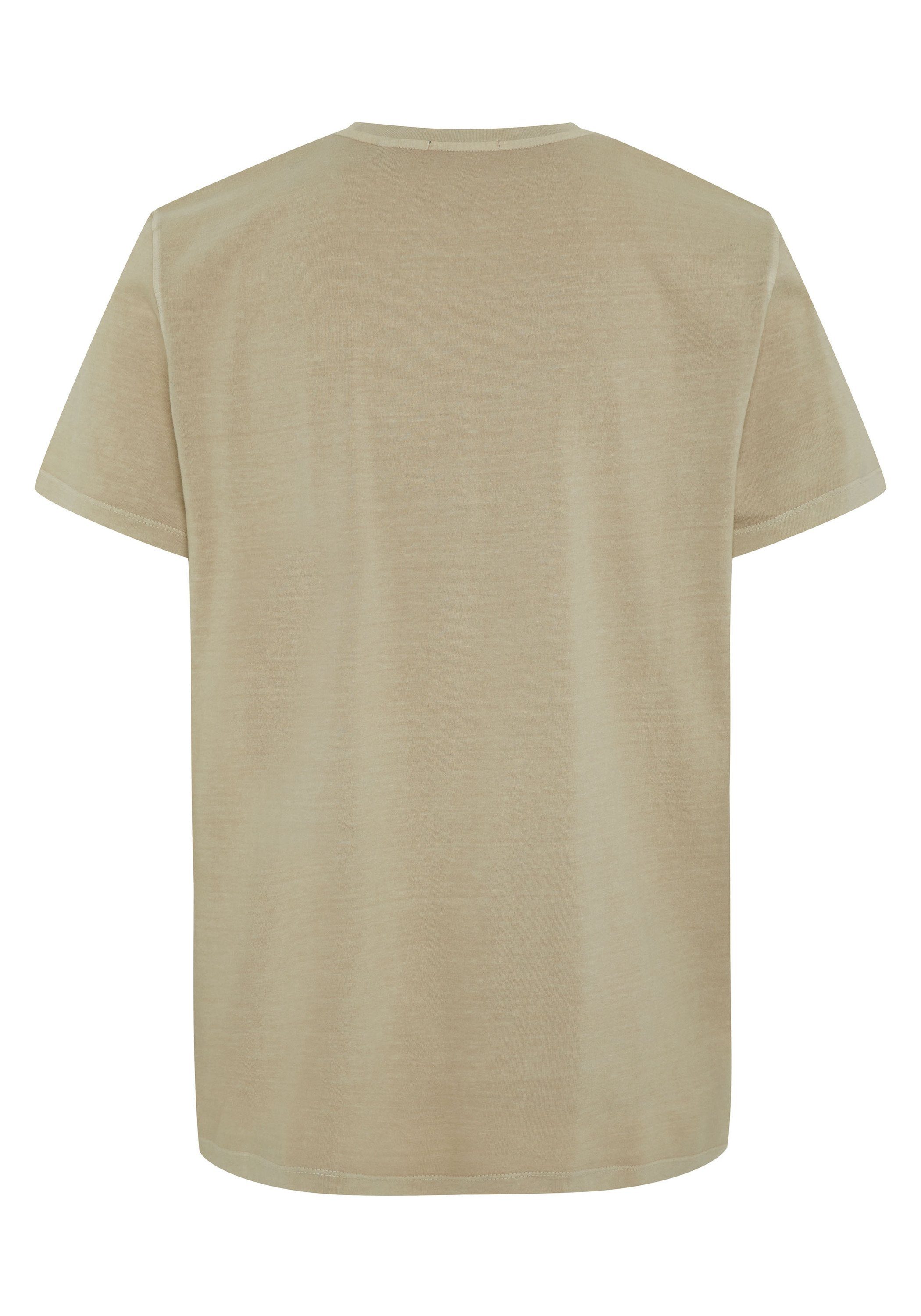 Tan mit Chiemsee 1 Frontprint Print-Shirt PlusMinus 15-1306 T-Shirt Oxford