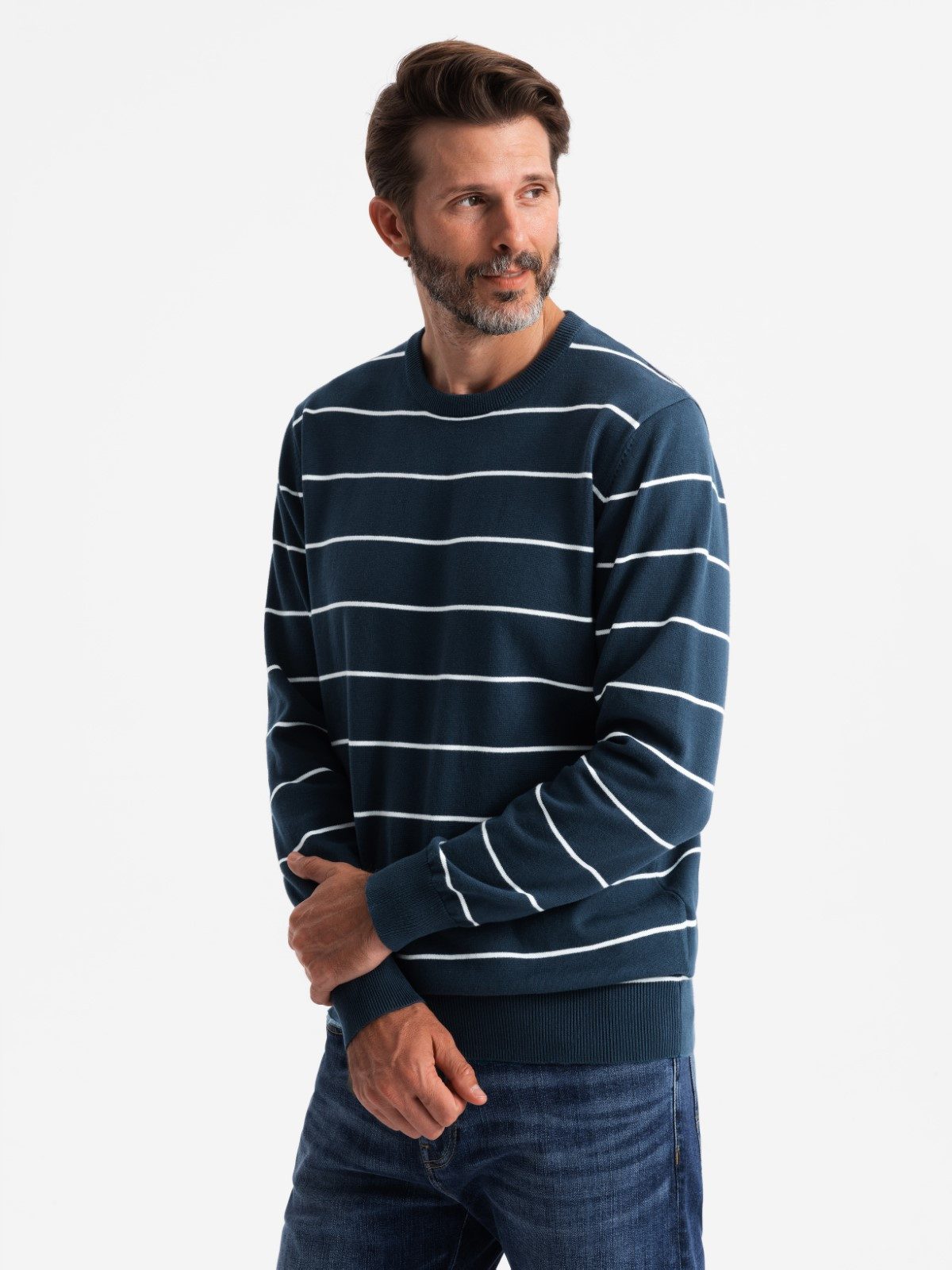 OMBRE Rundhalspullover Herren-Pullover mit Rundhalsausschnitt günstig online kaufen