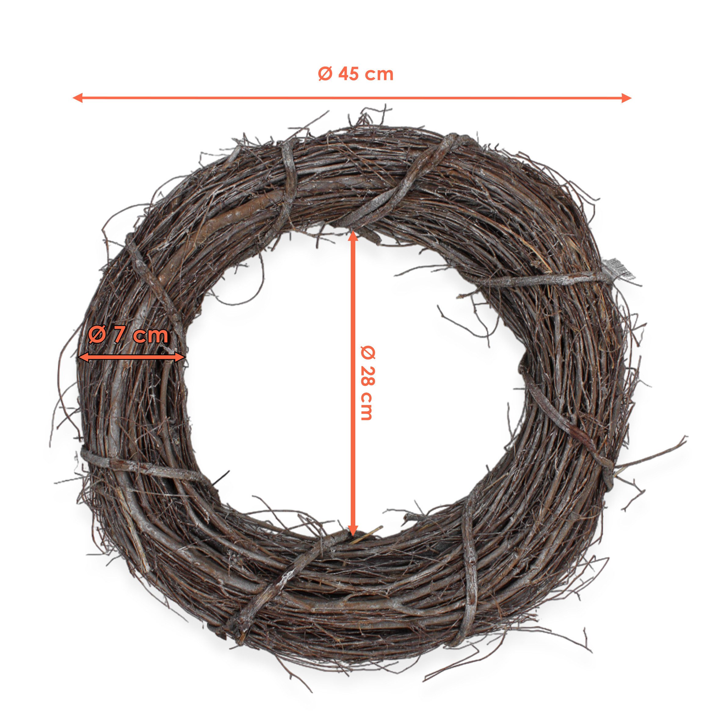 Spetebo Dekokranz XL Rattankranz natur - 45 cm - Holz Türkranz groß zum Dek günstig online kaufen