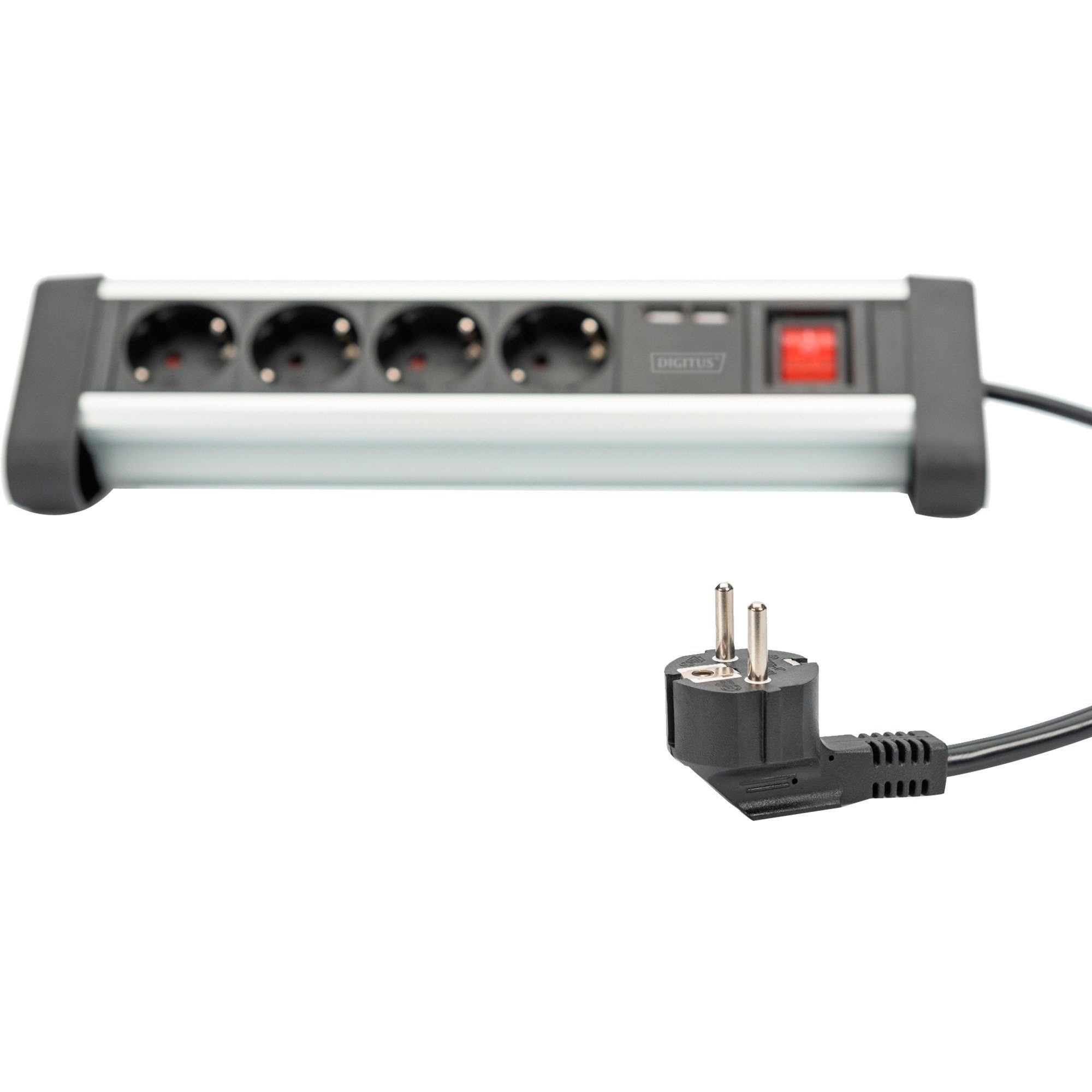 Digitus Digitus Office-Steckdosenleiste 4-fach, 2x USB, Mehrfachsteckdose