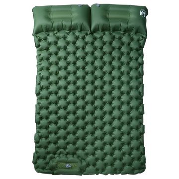 vidaXL Luftbett Doppel-Isomatte mit Kissen Selbstaufblasend Grün Camping Outdoor