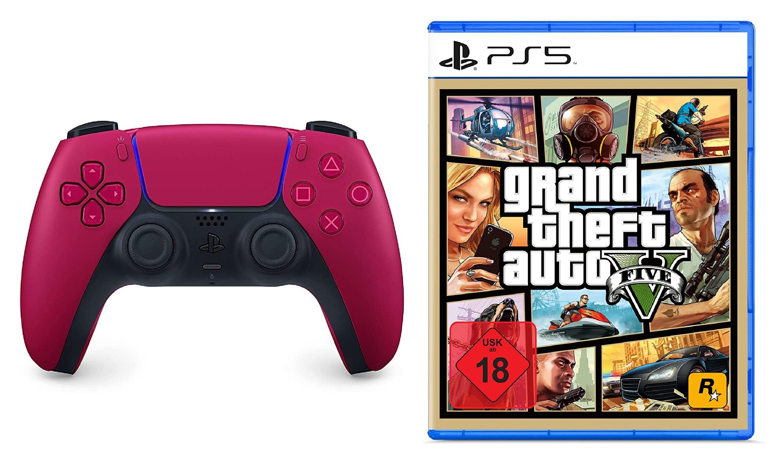Playstation Playstation 5 Контроллеры + GTA V PS5 Spiel - PlayStation 5-Controller (DualSense Wireless-Controller)