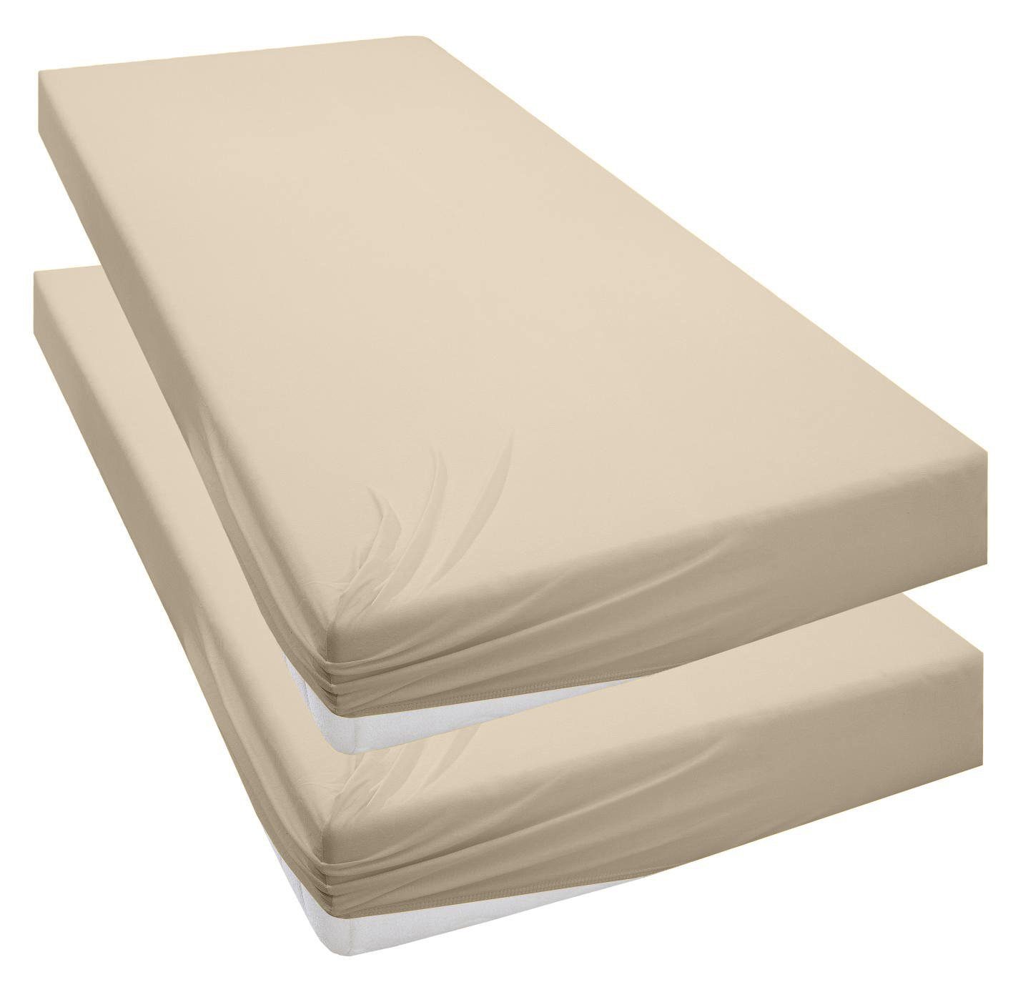 Spannbettlaken Neele in Gr. 90x200, 140x200 oder 180x200 cm, OTTO products, Single-Jersey, Gummizug: rundum, (1 Stück), aus GOTS zertifizierter Bio-Baumwolle, für Matratzen bis 18 cm Höhe