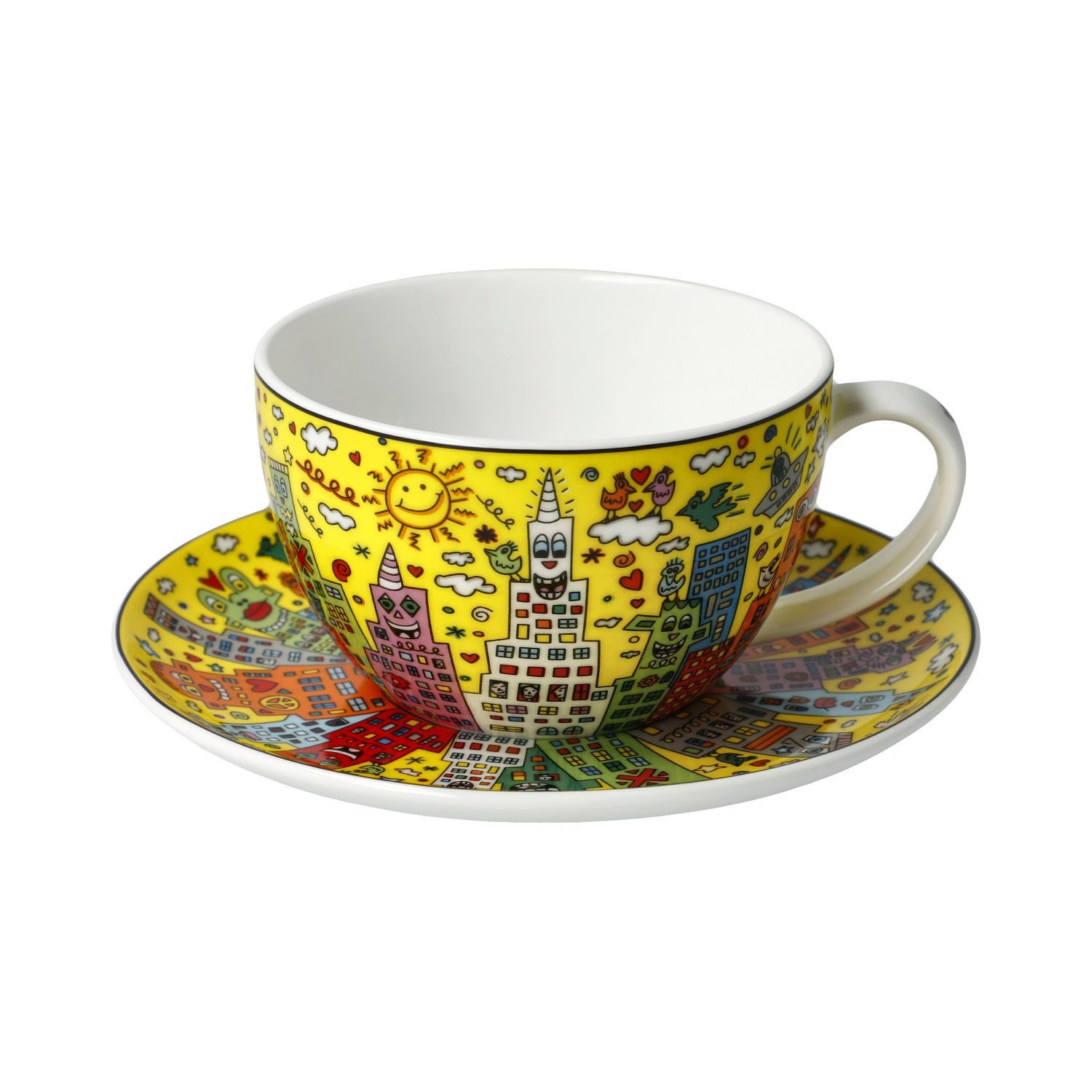 Goebel Tasse James Rizzi, Porzellan, Höhe: cm, Farbe: Mehrfarbig, Motiv: Pop-Art / Stadt