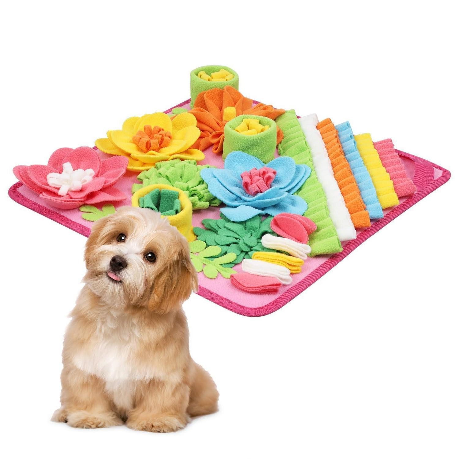 LuxusKollektion Schnüffelteppich Schnüffelteppich Hund Rosa 39x39cm, Textil