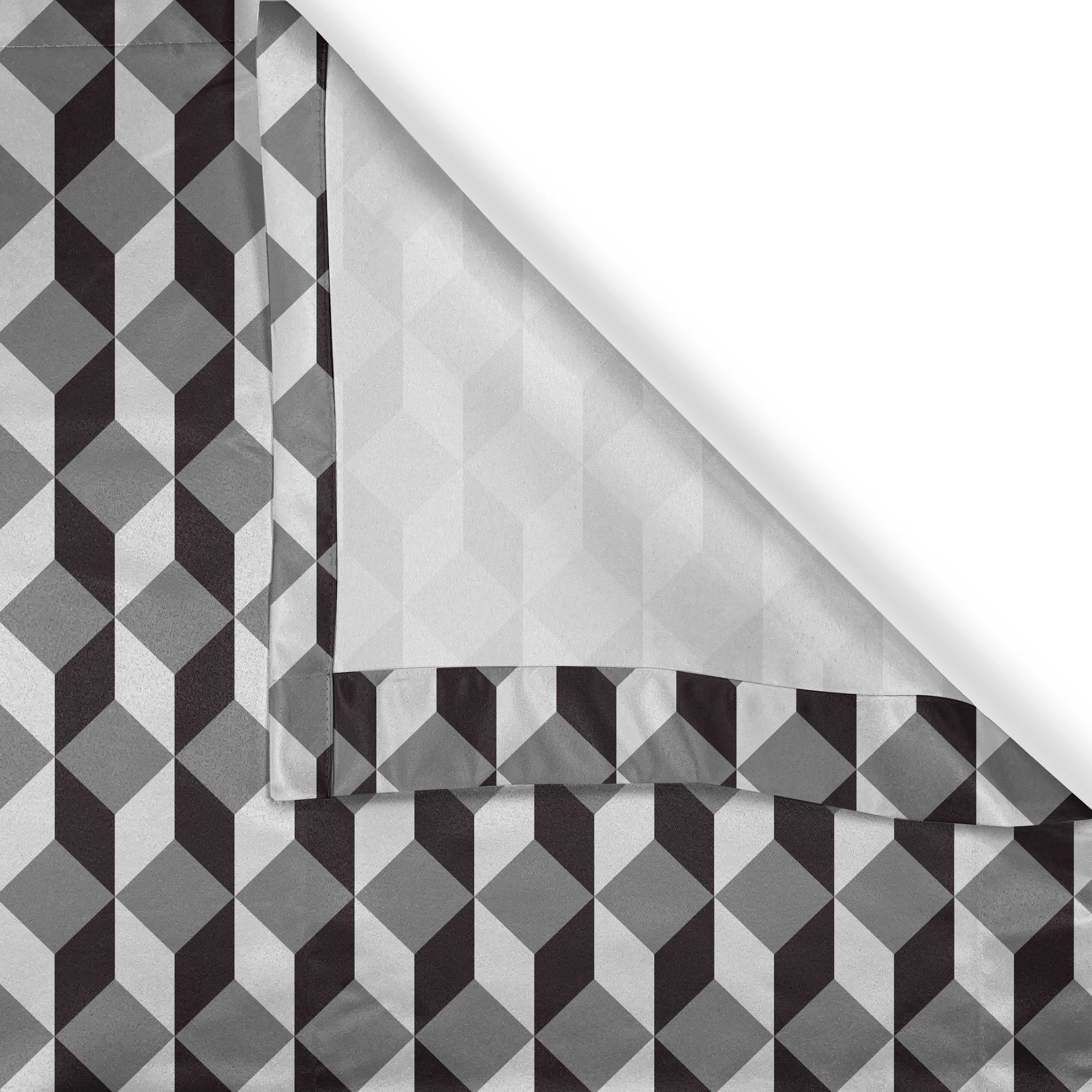 Geometrisch Chevron Wohnzimmer, Dekorative Schlafzimmer für Gardine Zigzags Abakuhaus, 2-Panel-Fenstervorhänge Cubes