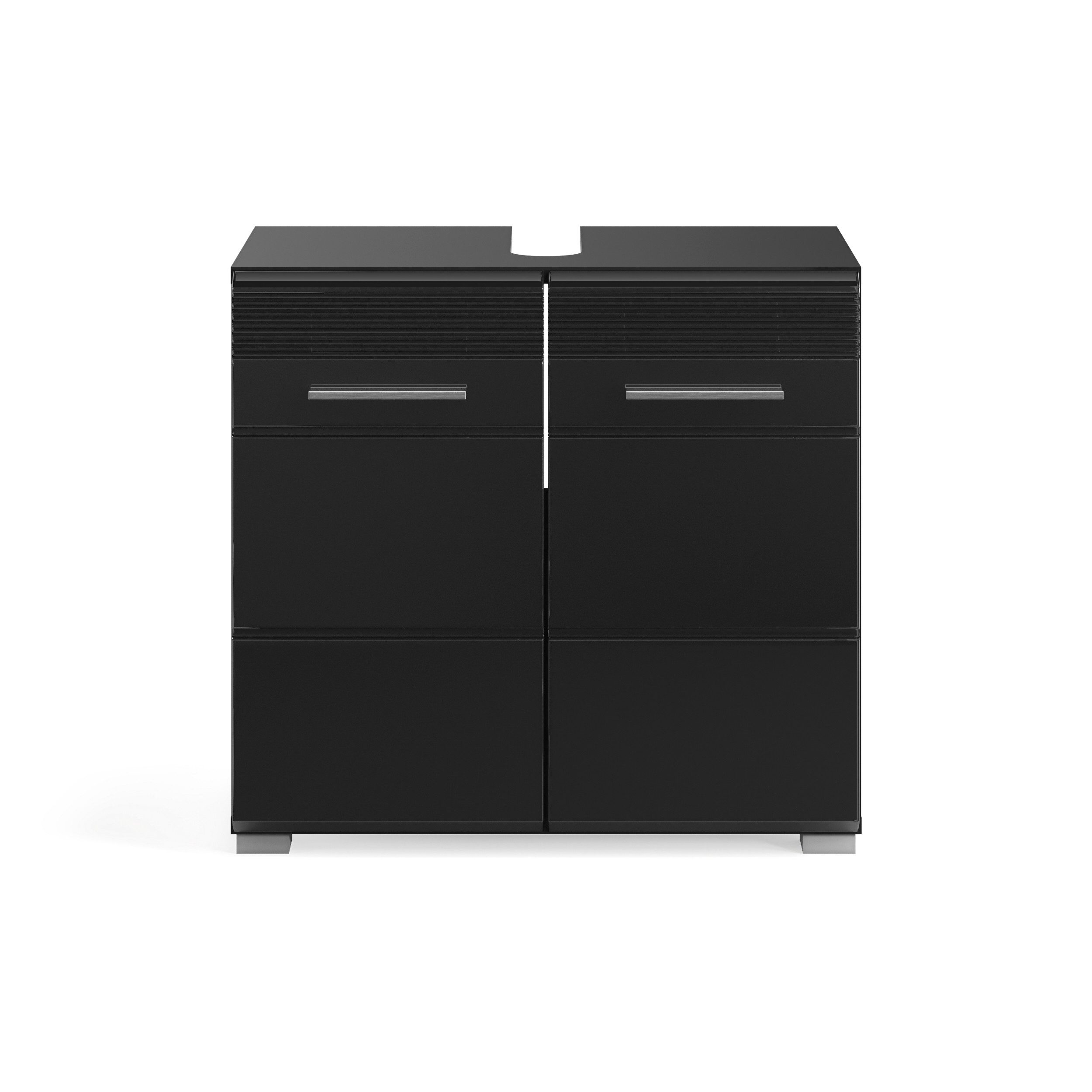 xonox.home Waschbeckenunterschrank Linus Schwarz Nachbildung Hochglanz Mela günstig online kaufen