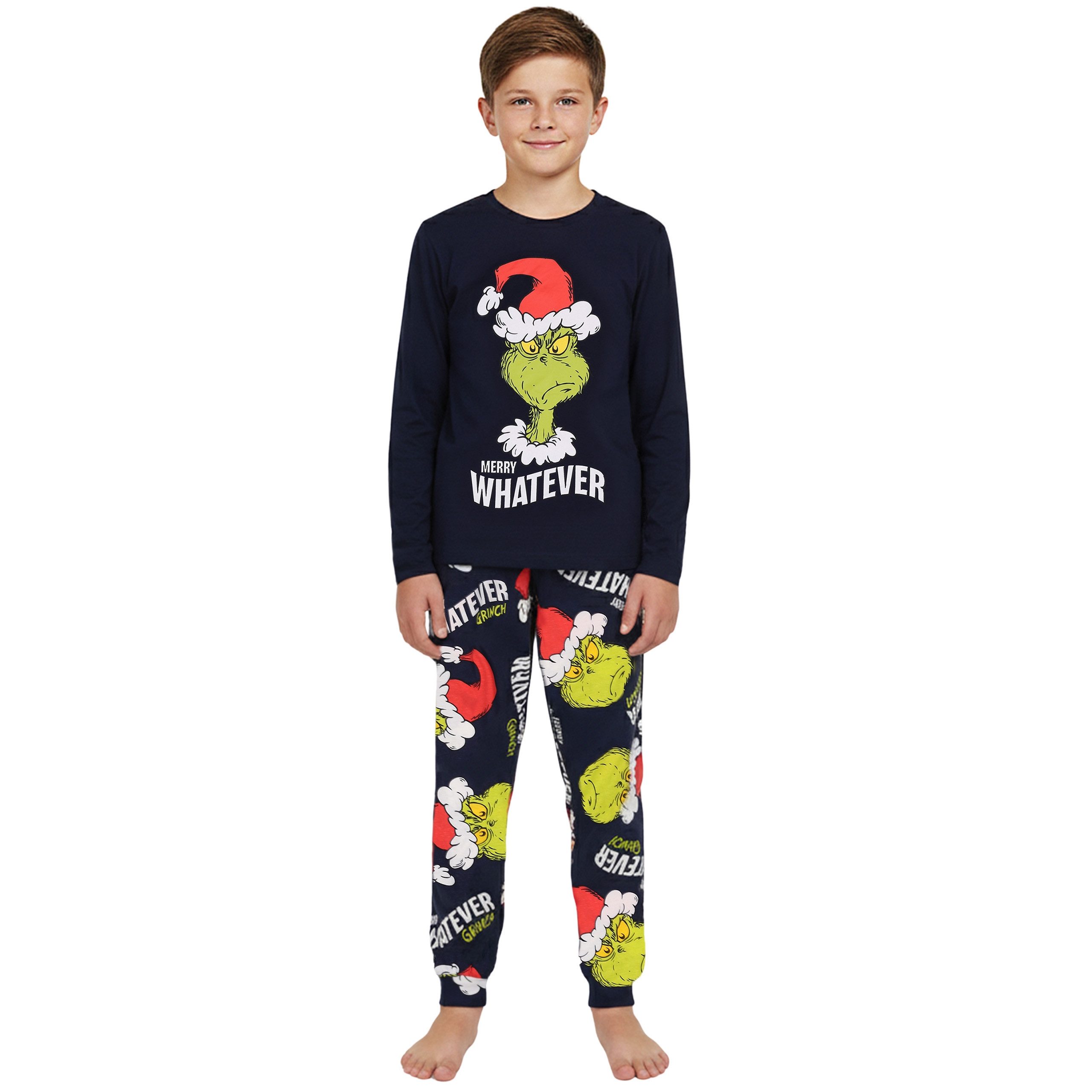 Sarcia.eu Pyjama Grinch Weihnachts-Pyjama für Jungen, zweiteilig, 100% Baumwolle