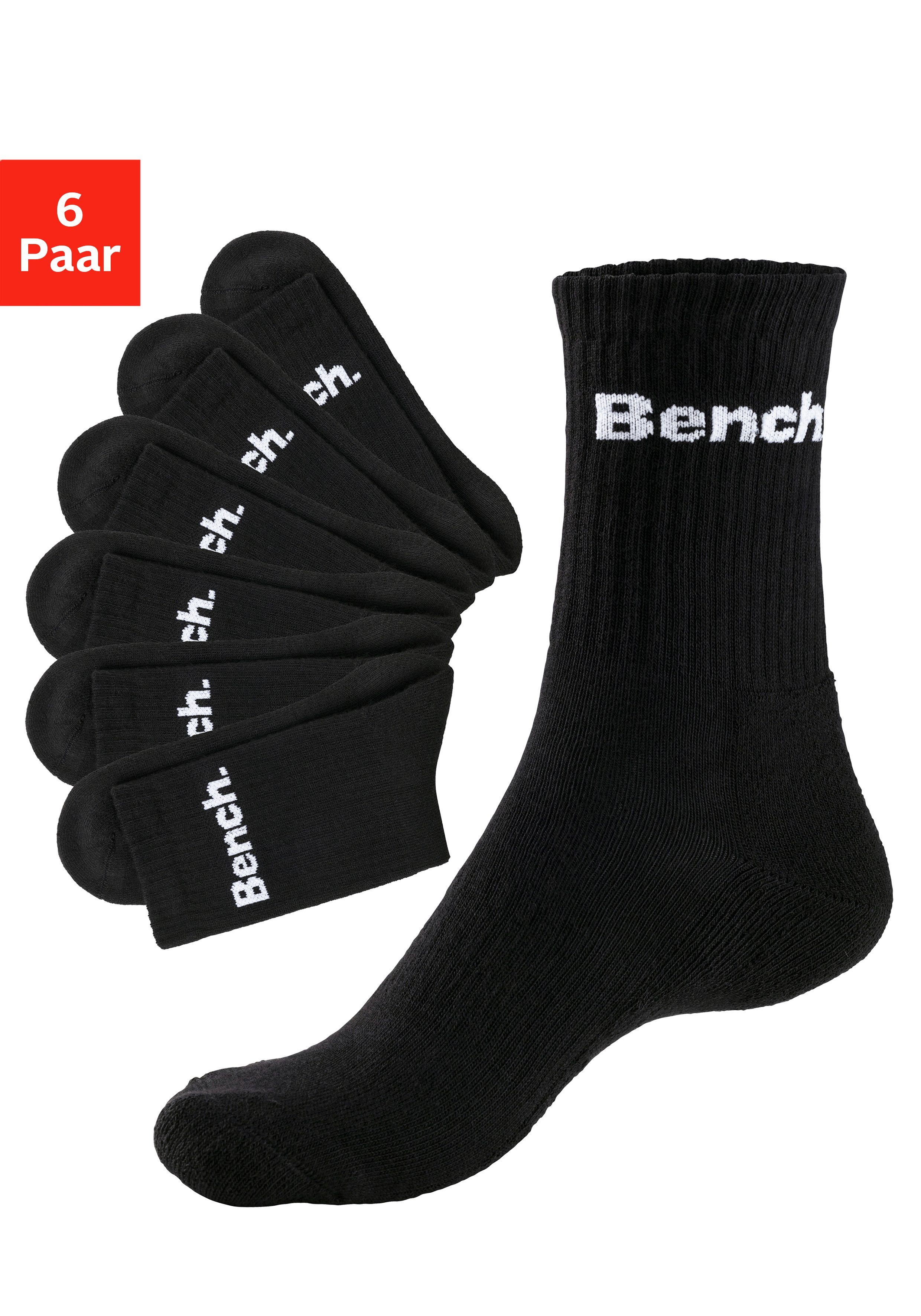 Bench. Tennissocken (Set, 6-Paar) mit Fuß Polsterung