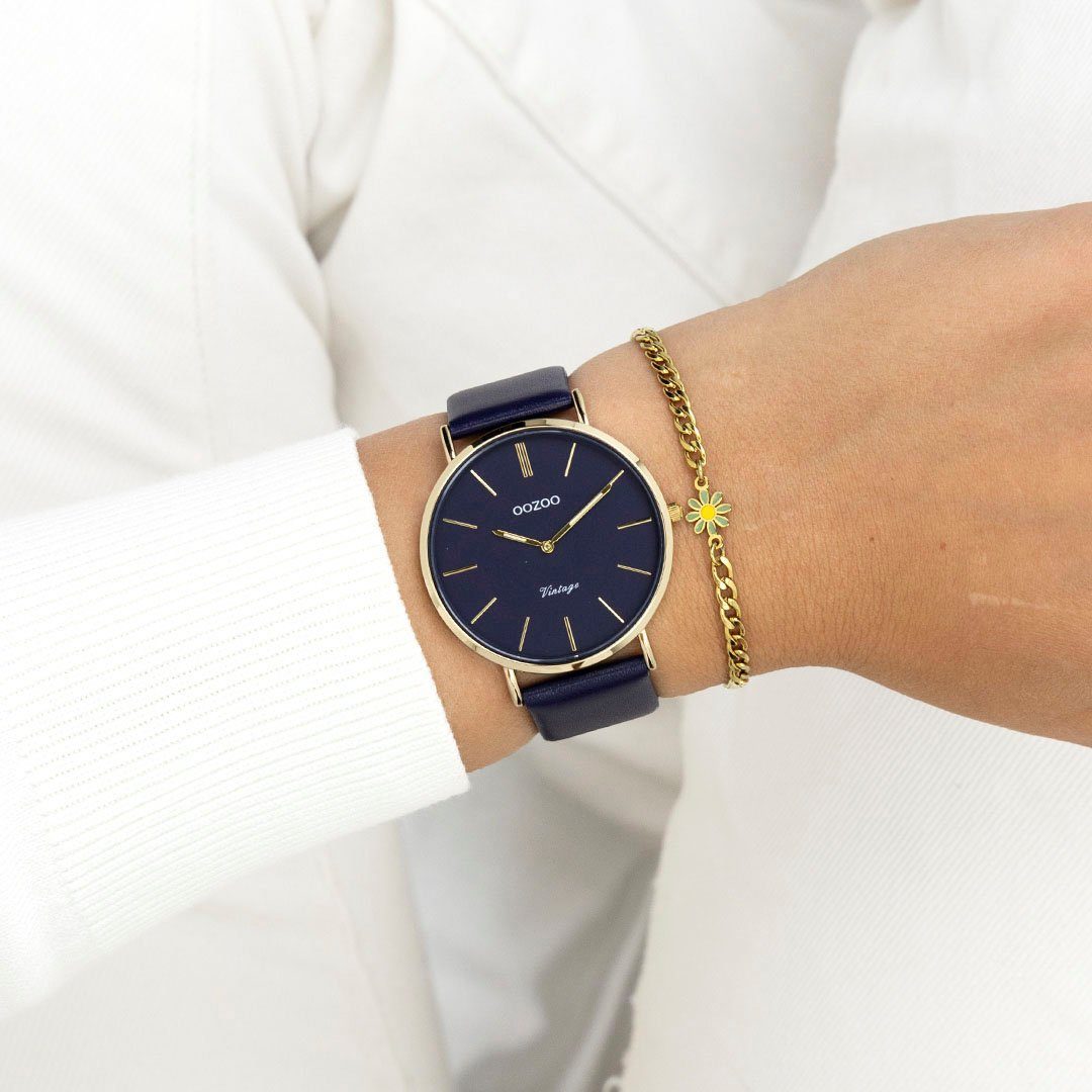 OOZOO Quarzuhr C20329, Armbanduhr, Damenuhr, Herrenuhr, Lederarmband