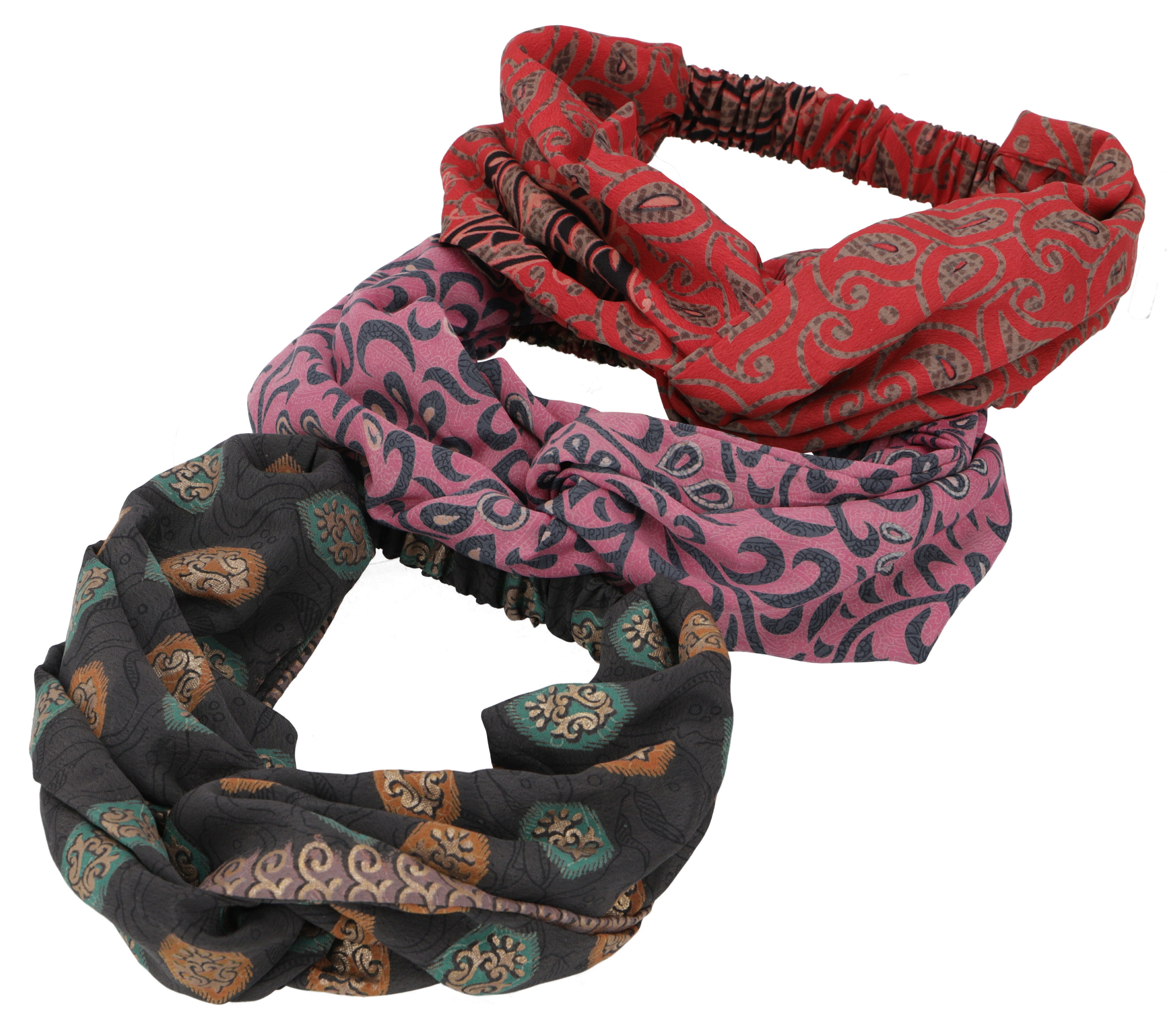 Guru-Shop Haarspange Haarband, Kopfband, Kopfschmuck aus Saree, 3..