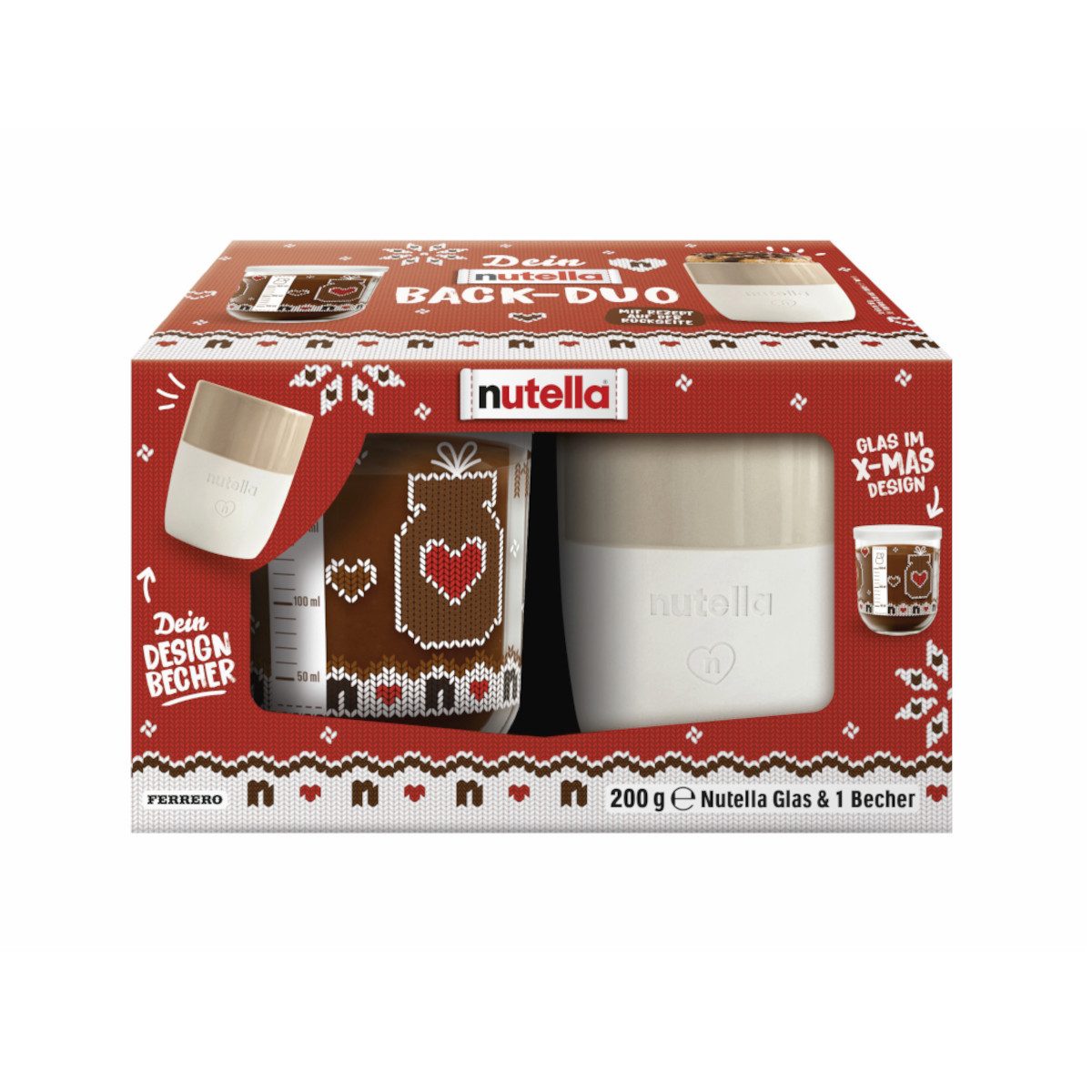 nutella Backmischung, Ferrero nutella Tassenkuchen-Set Weihnachten Packung 200g