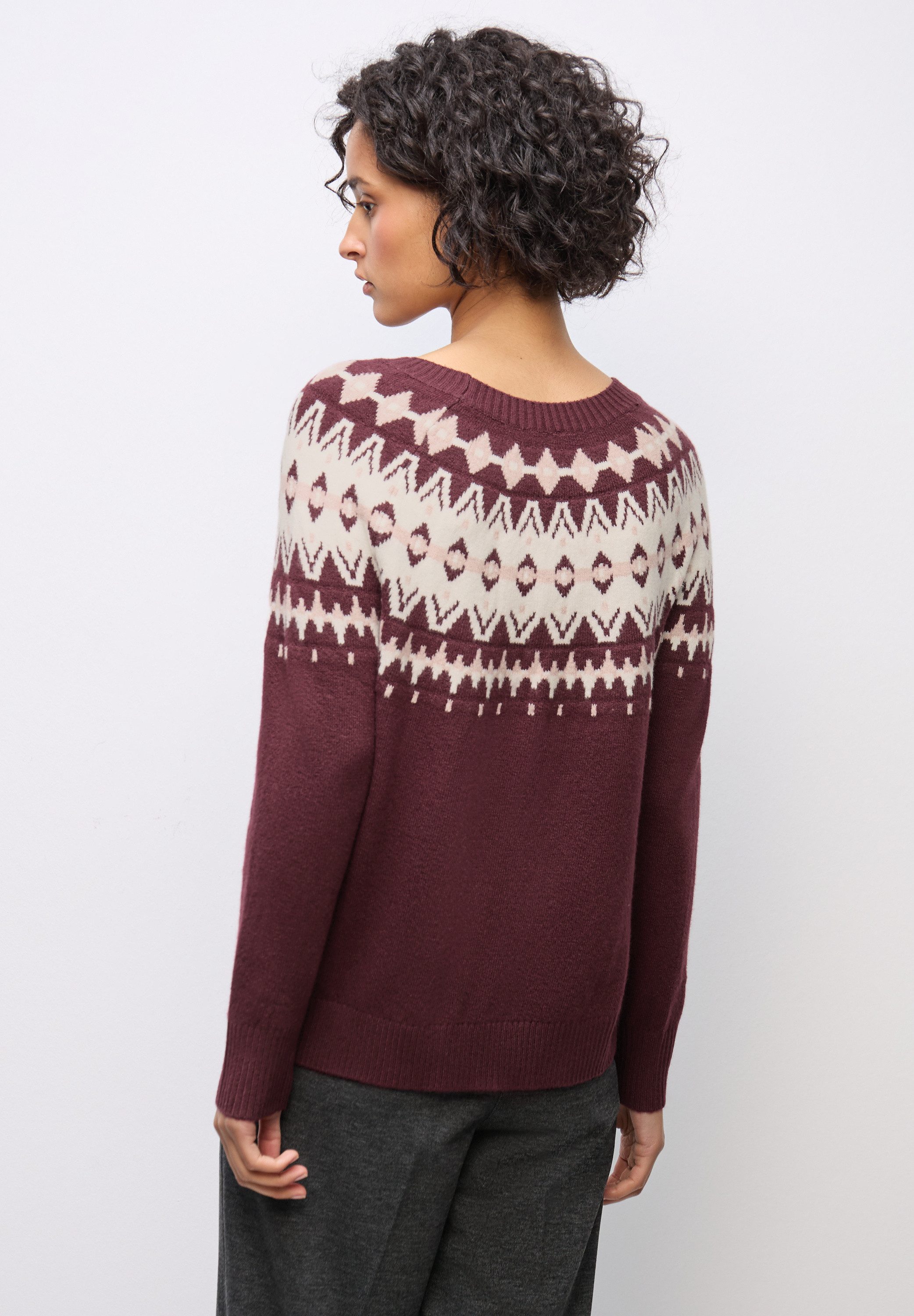 STREET ONE Rundhalspullover aus elastischem Materialmix günstig online kaufen