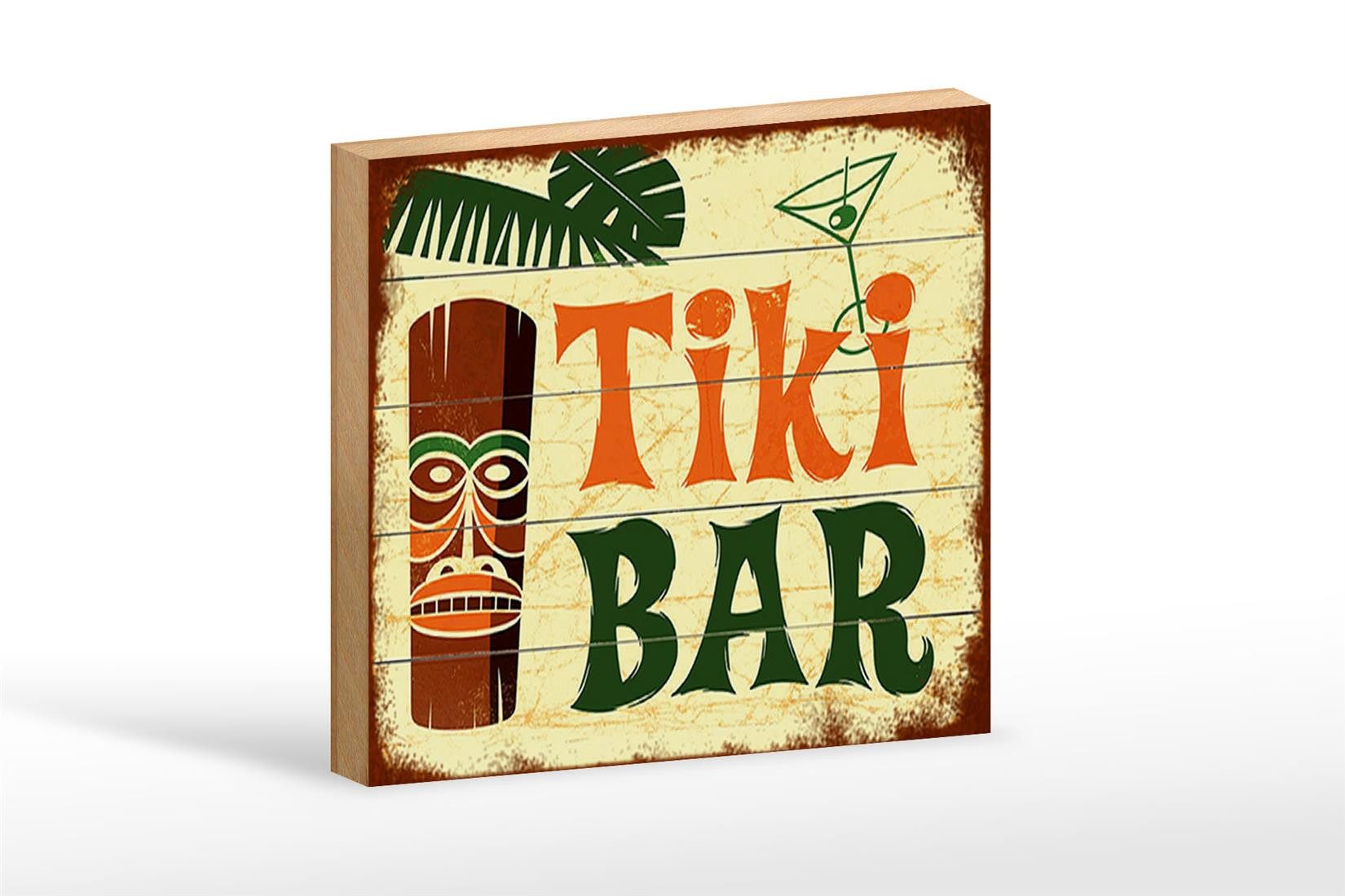 Holzbild Spruch 18x12 cm TIKI Bar Cocktail