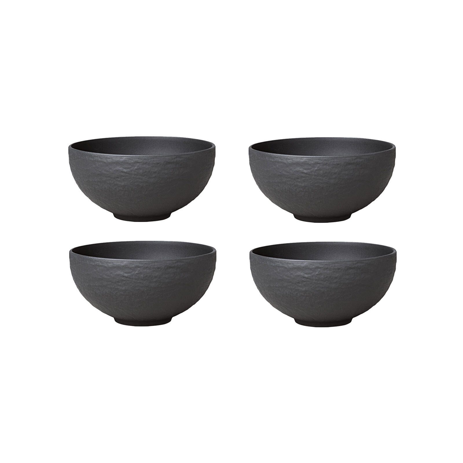 Villeroy & Boch Suppenteller Manufacture Rock Suppen Bol Ø 12,5 cm 4er Set, (4 St)
