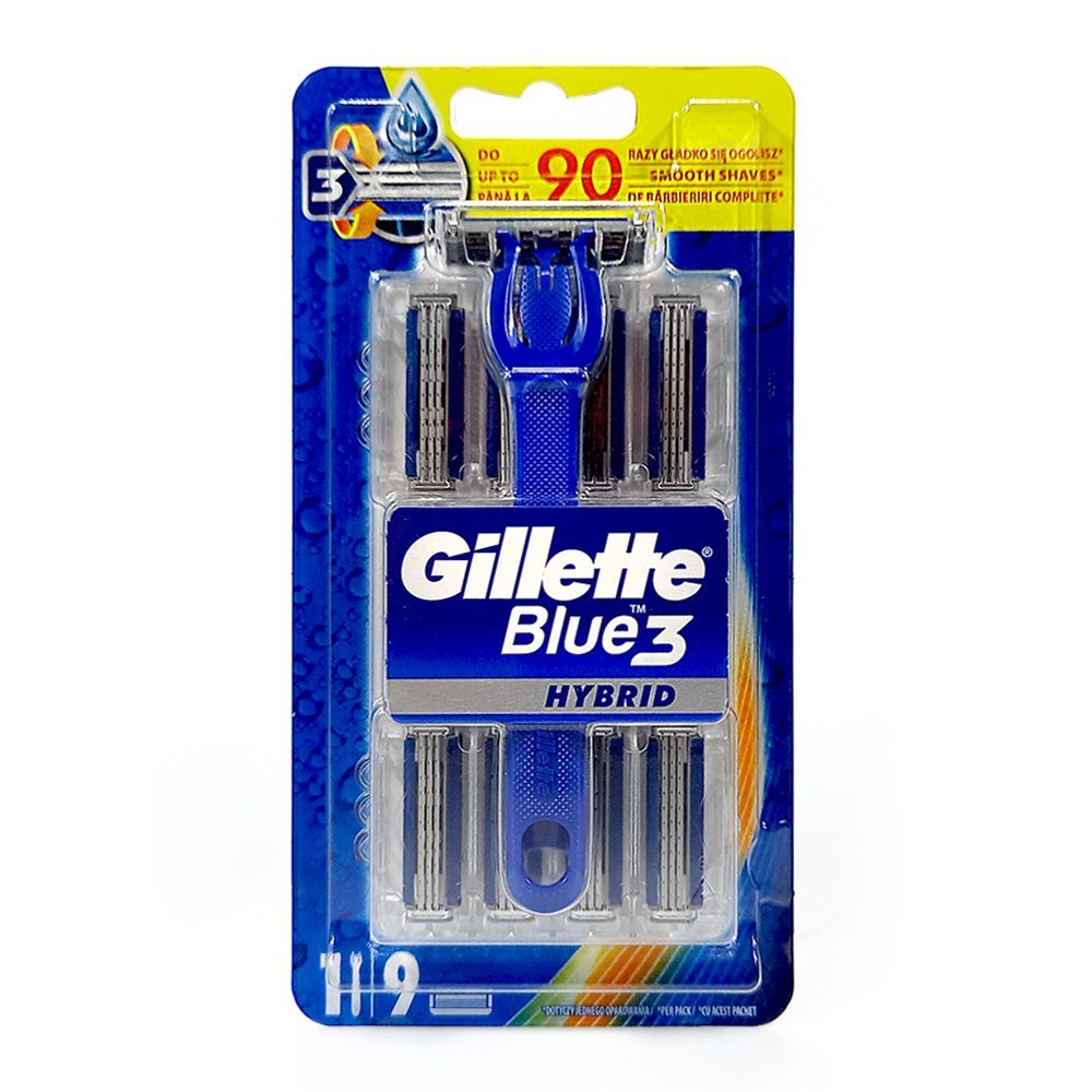 Gillette Rasierklingen Gillette Blue 3 Hybrid Rasierer + 8 Ersatzklingen