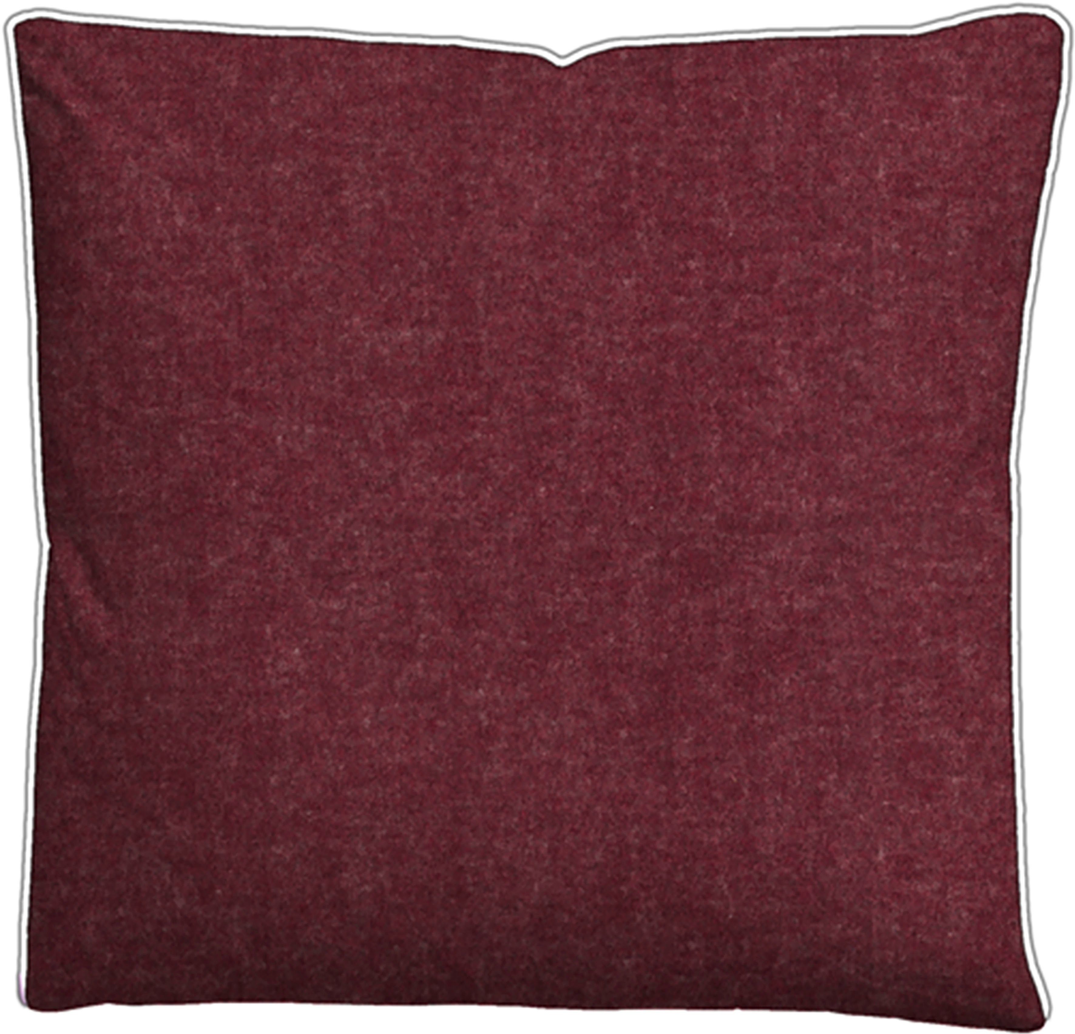 Biberna Kissenbezug HERMAL Melange Flanell uni, mit Reißverschluss, Wendekissenbezug, (1 Stück), Feinflanell, Made in Germany zertifiziert, kuschelig weich, mit Paspel