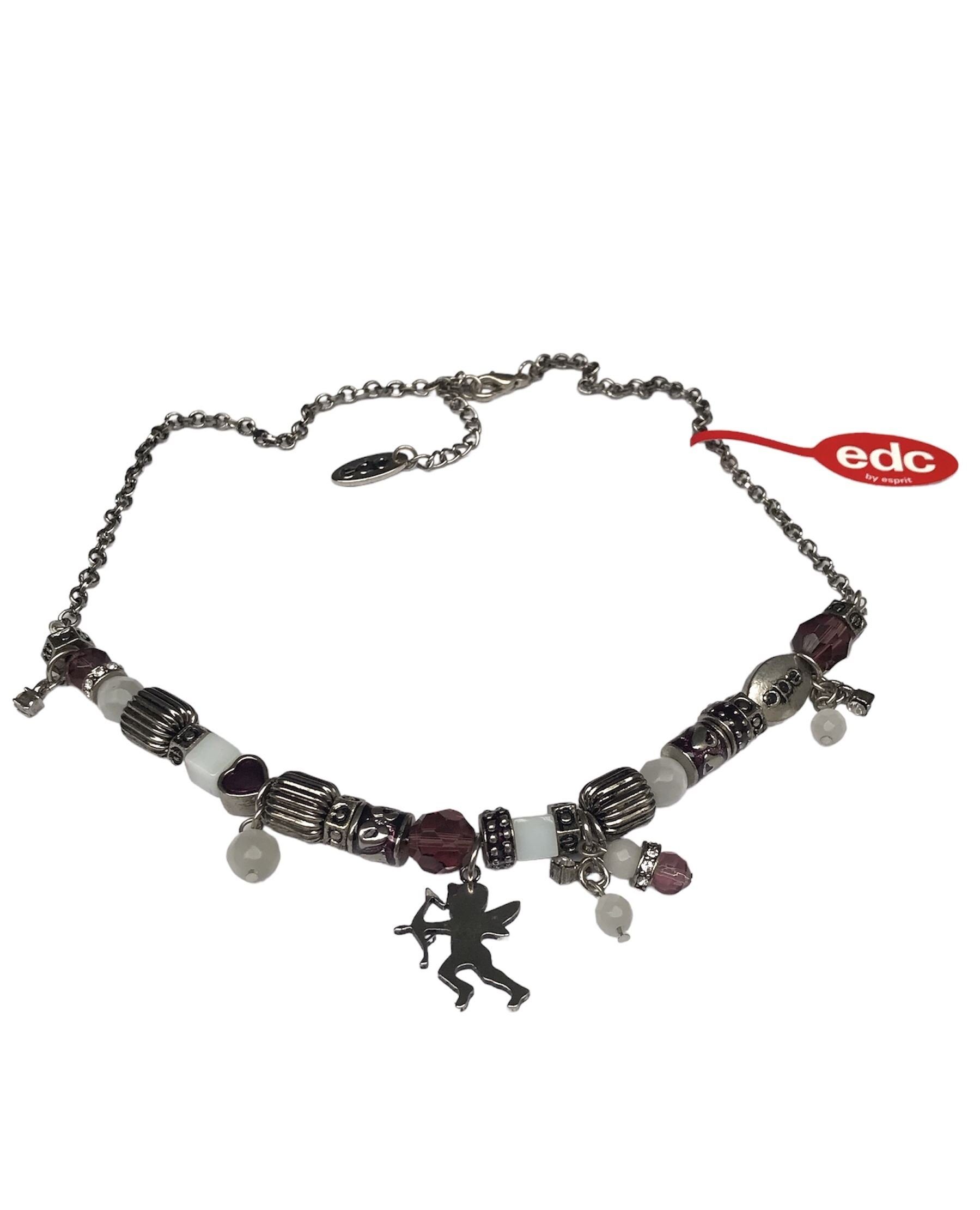 edc by Esprit Collier ECNL-10028.B.45, Altsilber-Optik, viele Anhänger und Elemente