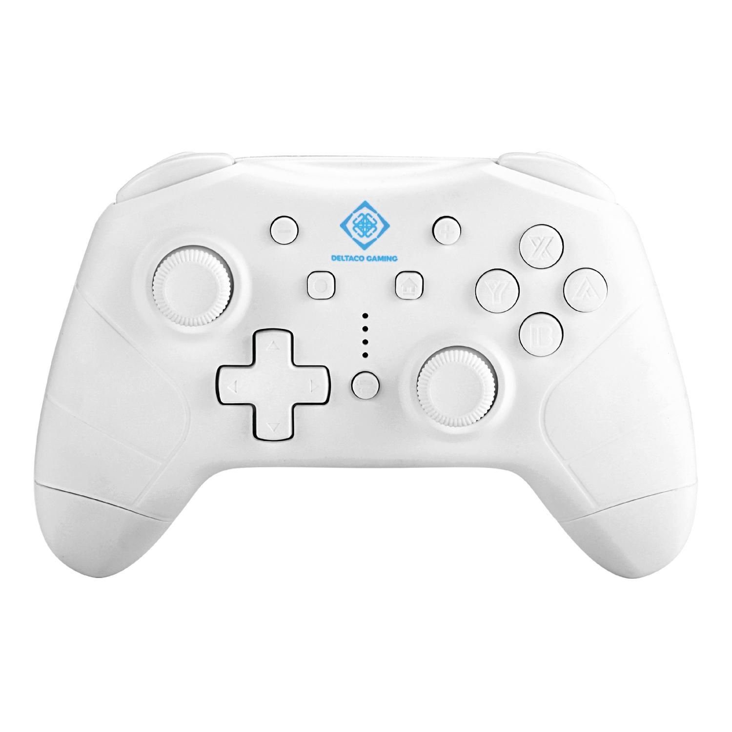 DELTACO Nintendo Switch Gaming Controller Bluetooth 600 mAh Gaming-Controller (3D Joysticks, Bluetooth, Wireless) weiß