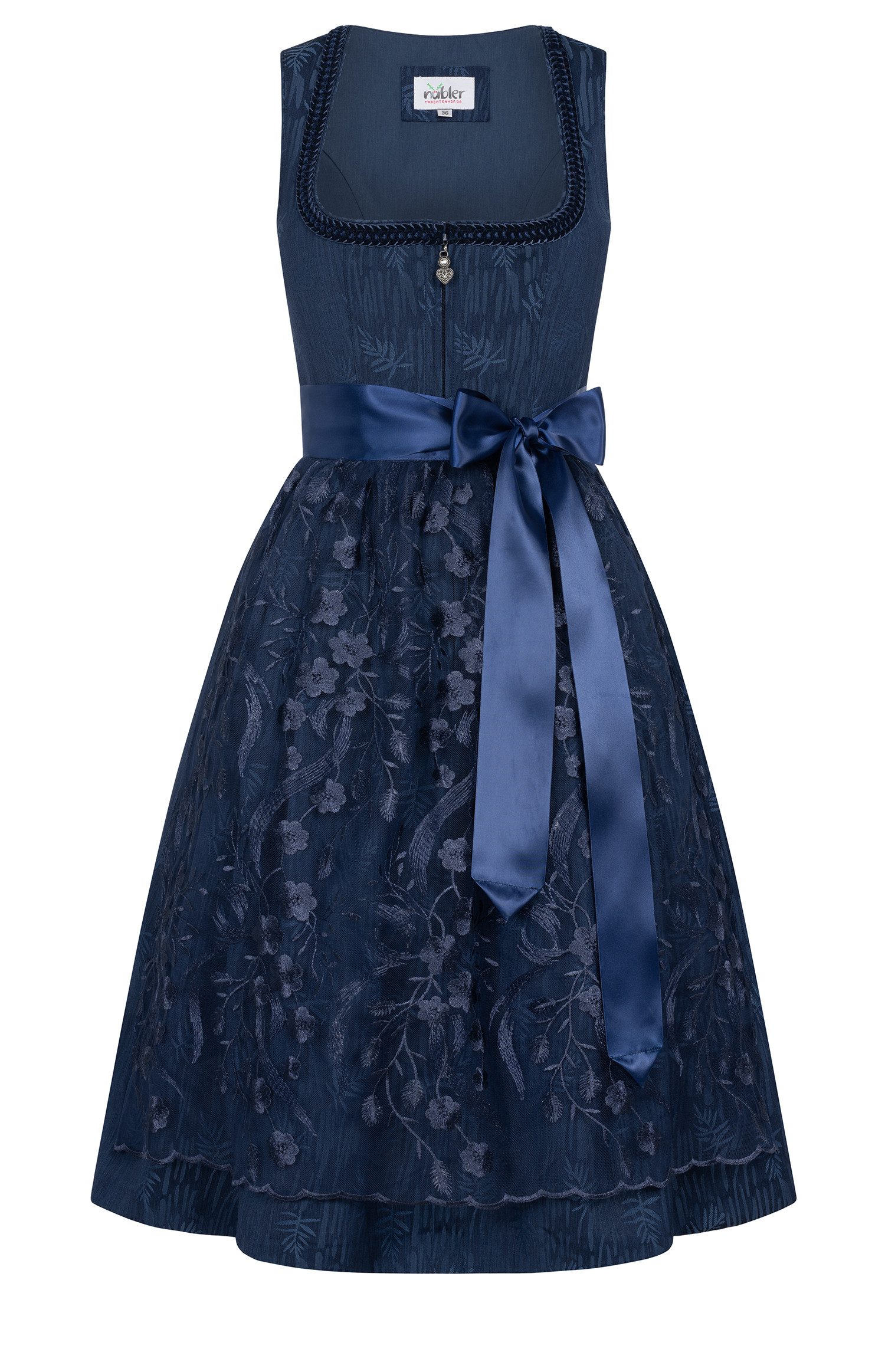 Nübler Trachtenkleid Midi Dirndl Floreta in Nachtblau von Nübler