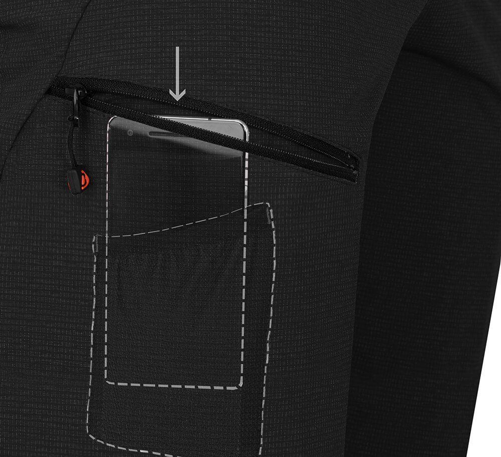 Doppel Wanderhose, elastisch, T-ZIPP PORI mit robust schwarz Zipp-Off Damen Zip-off-Hose Normalgrößen, Bergson