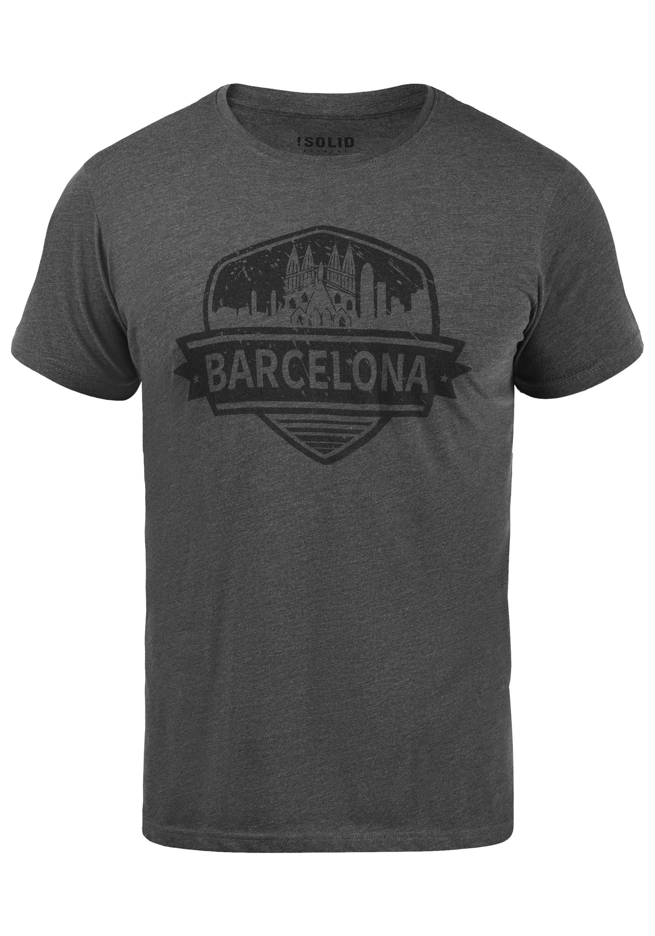 !Solid Print-Shirt SDCimo T-Shirt Dark Grey Melange (8288)