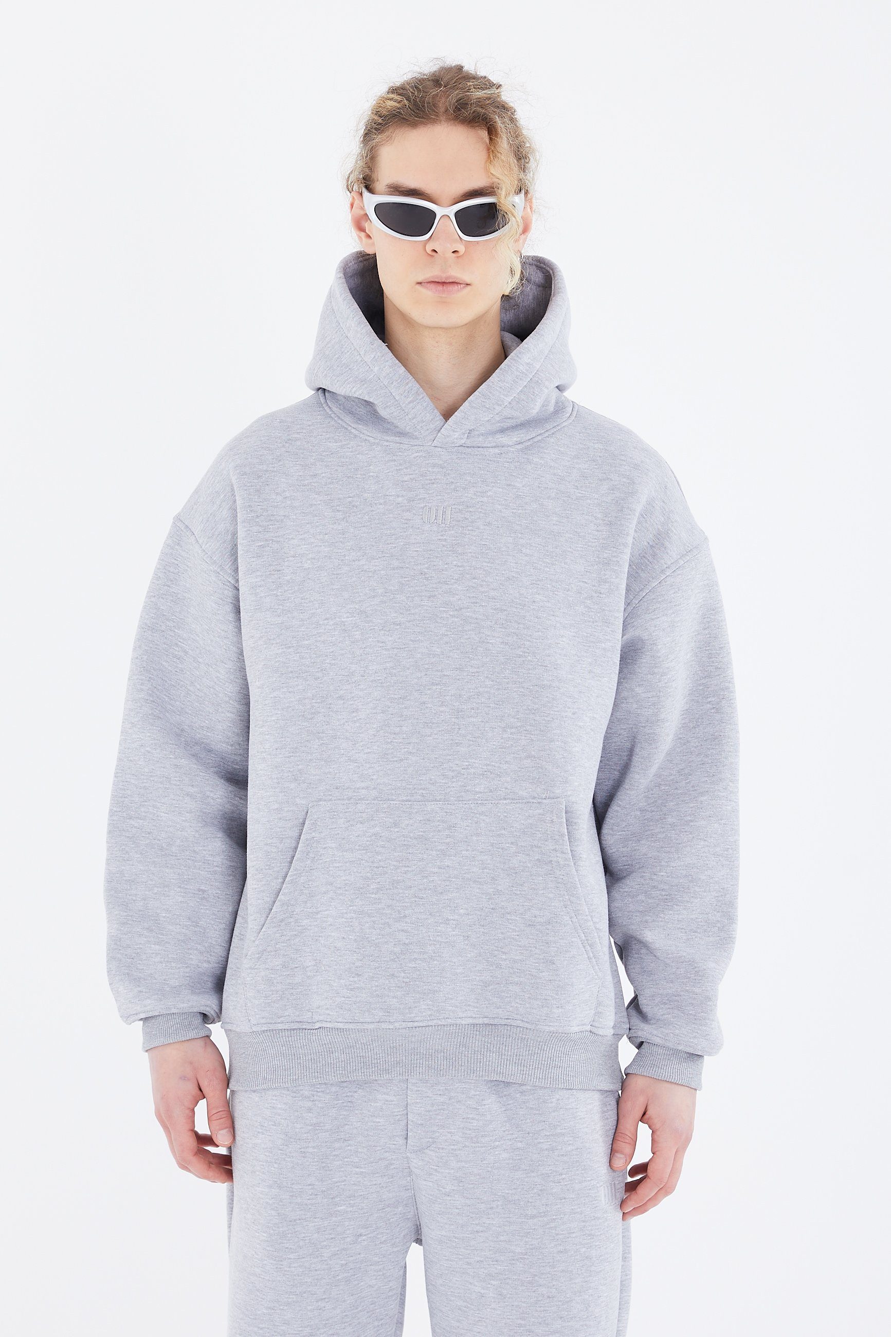 OSSY HOMER Hoodie Oversize Hoodie einfarbig Basic Baumwolle Kapuzenpullover 320gsm