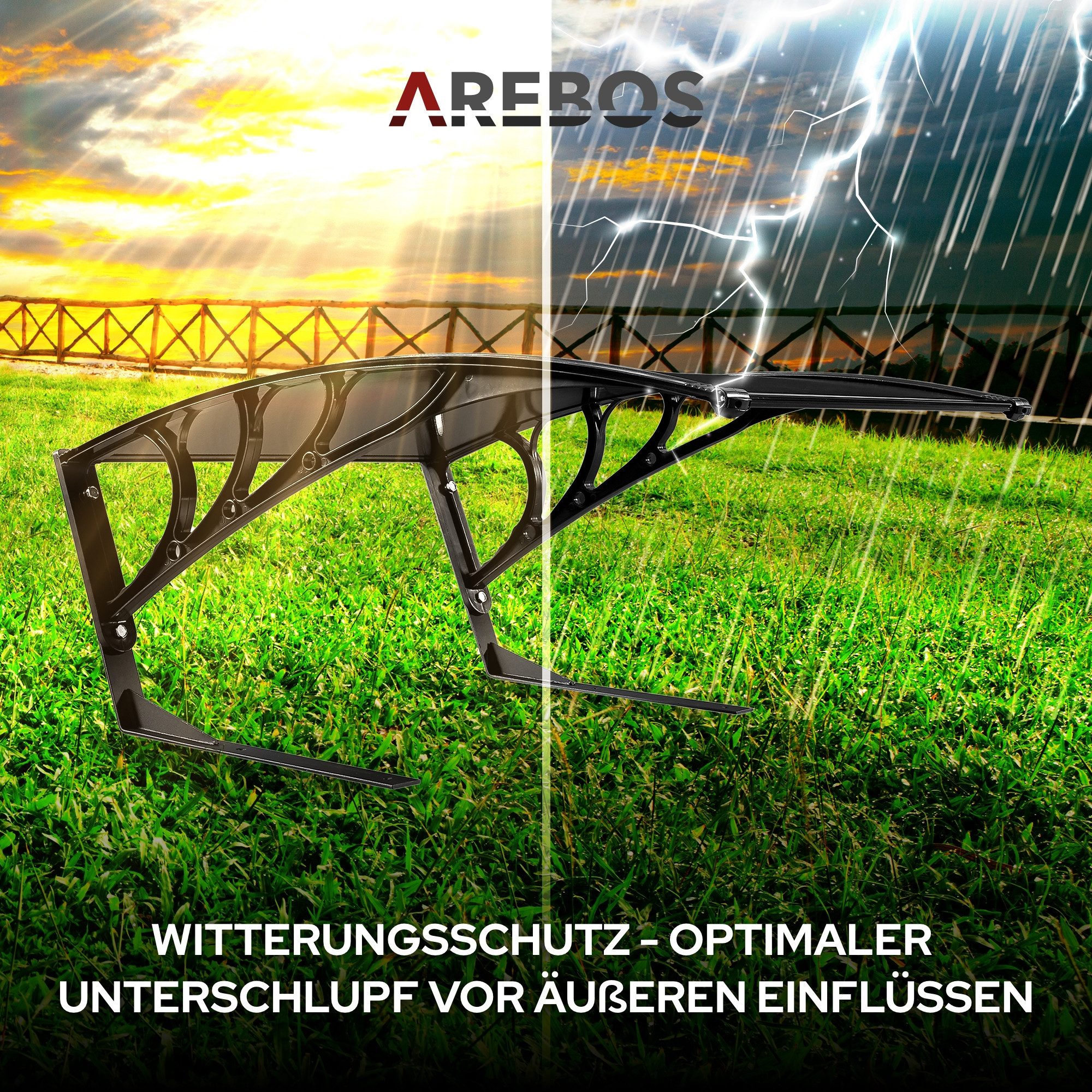 Arebos Mähroboter-Garage Carport 102 x 79 cm, Metall, Witterungsbeständig + UV-Schutz, Stabile Konstruktion: robustes Metall für lange Lebensdauer