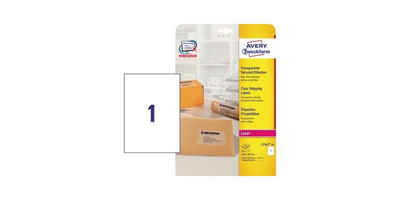Avery Zweckform Etikett Adressetikett Maße: 210 x 297 mm (B x H) Verwendung für Papierformat: Paket, Päck