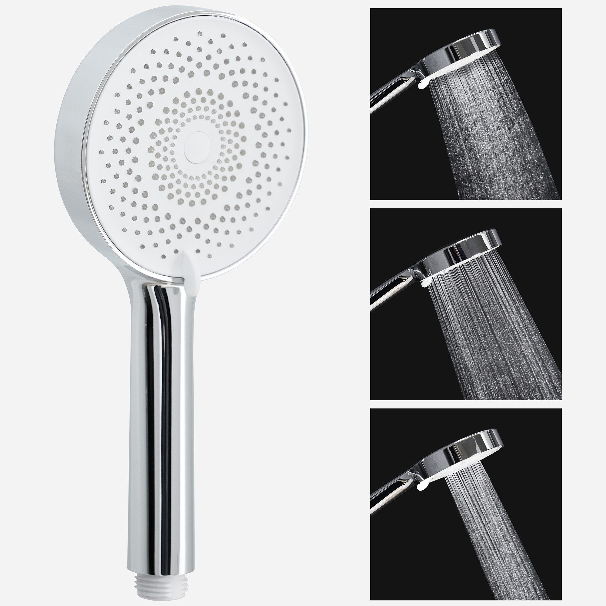 Euroshowers GmbH Stangenbrause-Set Brausestangen-Set EuroFlux Chrom und Weiß 75 cm 3 Strahlarten, Höhe 75 cm, 3 Strahlart(en), Stangenbrause-Set Brausegarnitur, Flexi 750mm Chrom/ weiß 3 Strahlart(en)
