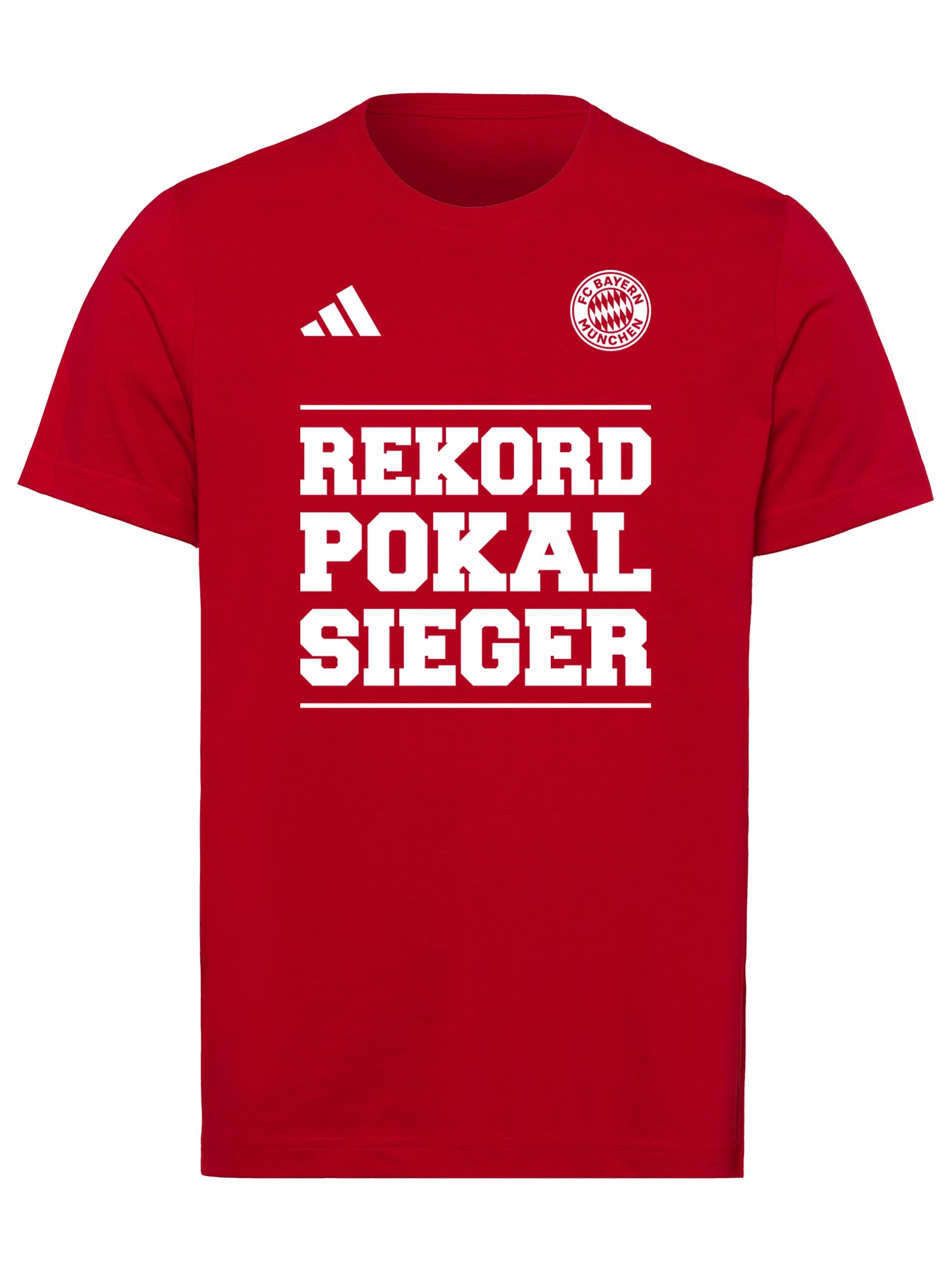adidas Performance T-Shirt FC Bayern München, T-Shirt Rekordpokalsieger, Herren, Rot