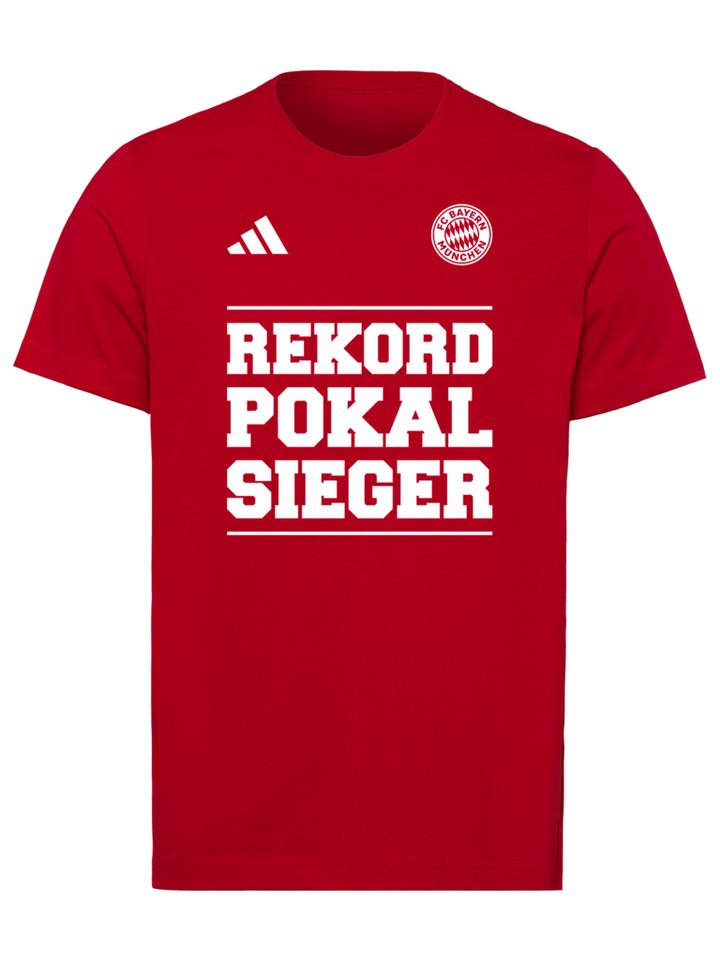 adidas Performance T-Shirt FC Bayern München, T-Shirt Rekordpokalsieger, Herren, Rot