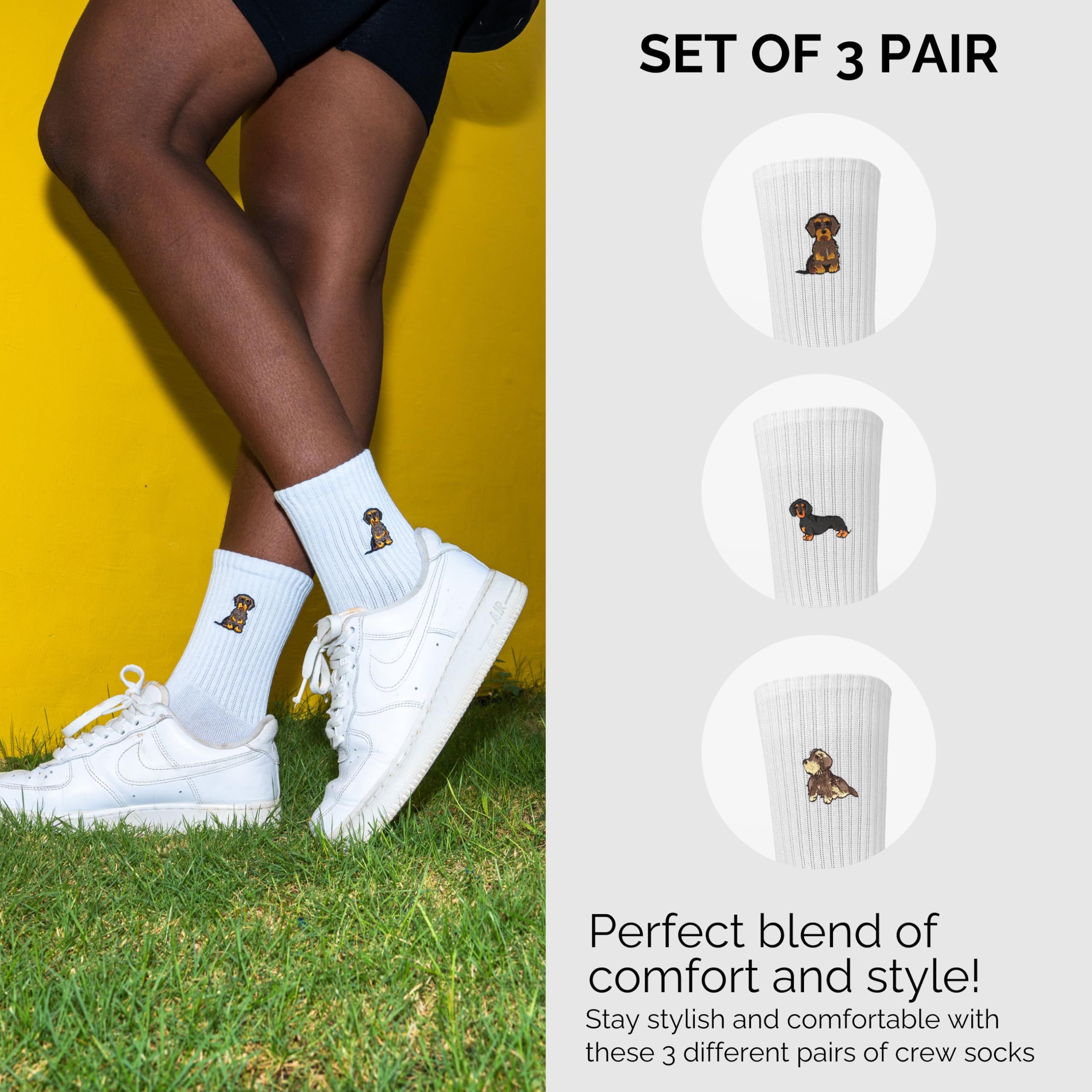 Made by Nami Socken 3 Paar Lustige Socken Damen & Herren mit Motiv im Set (Set, 3 Paar) Festival Accessoires, Motiv Dackel – Bild 2 von 5