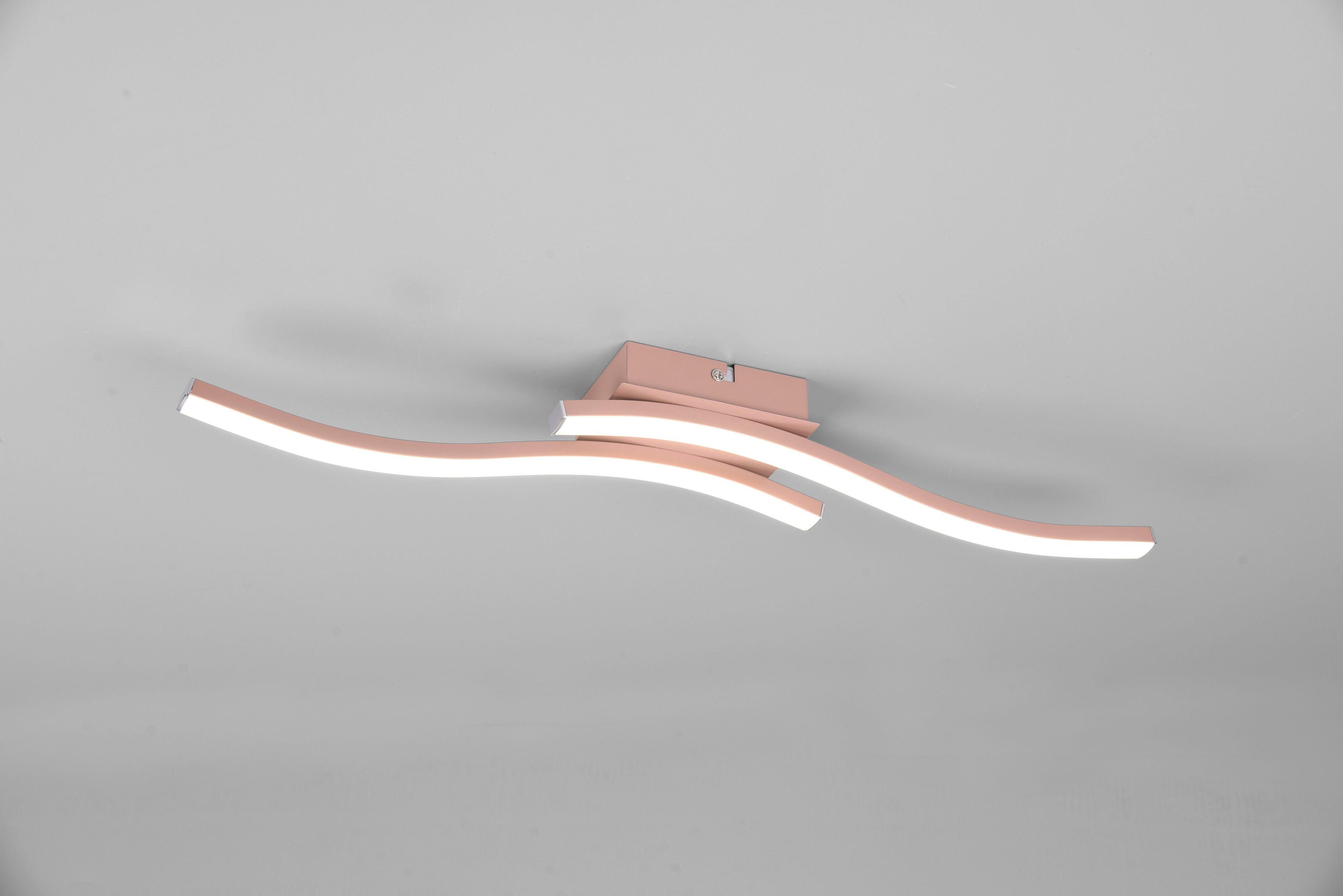 TRIO Leuchten LED mit roségold Deckenlampe 2-flammig, 2x 500 Route, Lumen moderne LEDs LED integriert, fest Warmweiß, Deckenleuchte