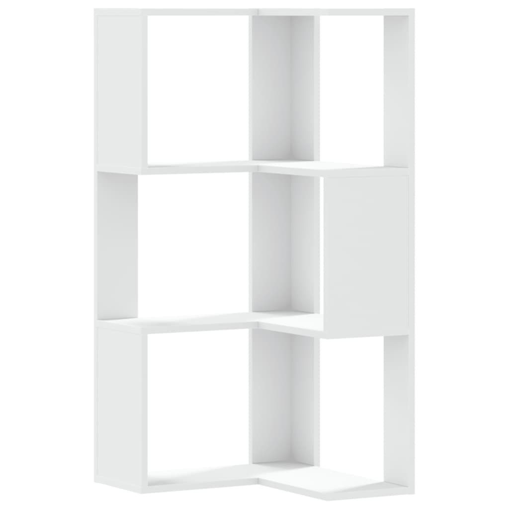 vidaXL Bücherregal Eck-Bücherregal 3 Böden Weiß 50x50x102 cm Holzwerkstoff, günstig online kaufen