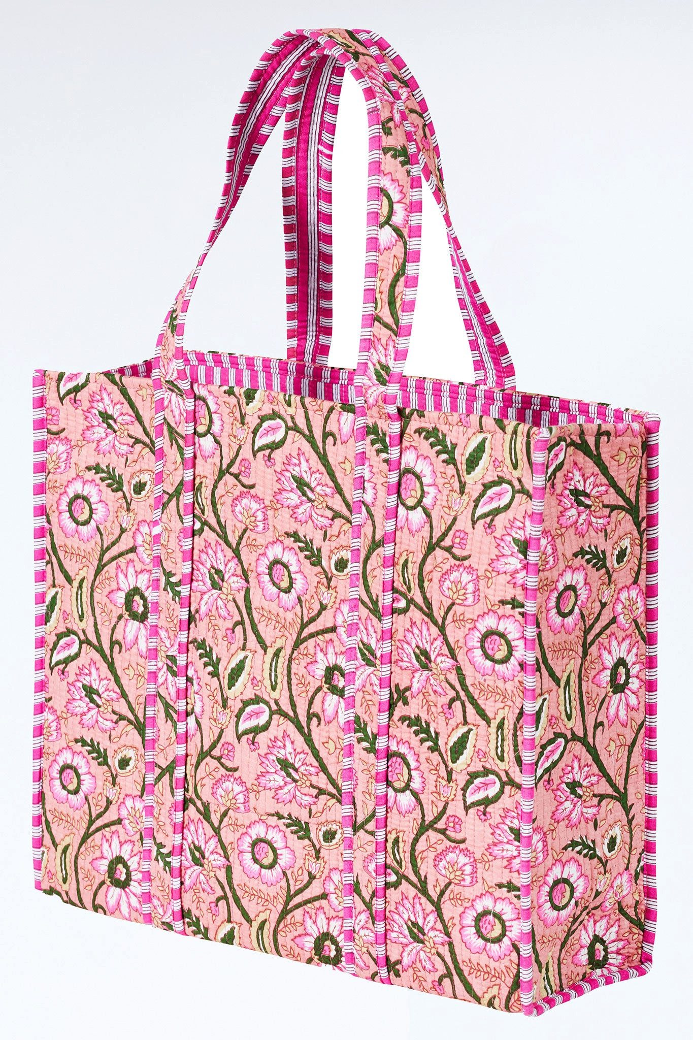 Himalaya Clothing Strandtasche Handtasche Damen groß mit lebendigem Muster und großzügigem Stauraum, Gesteppter Shopper mit integrierter kleiner Innentasche Motiv Blumen