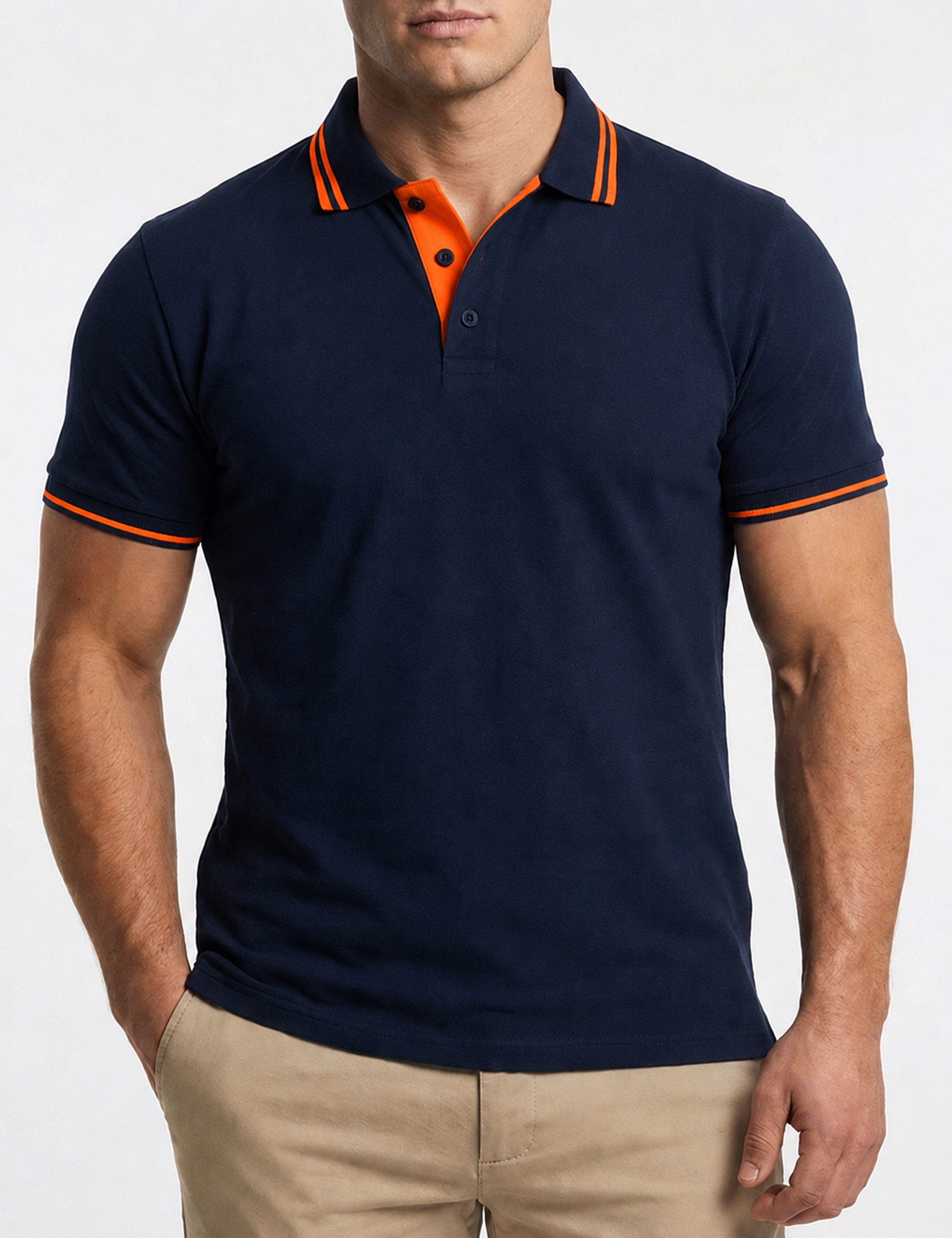 Rello & Reese Poloshirt RRCOLIMA Herren Kurzarm Polo-Hemd T-Shirt in Piqué-Qualität