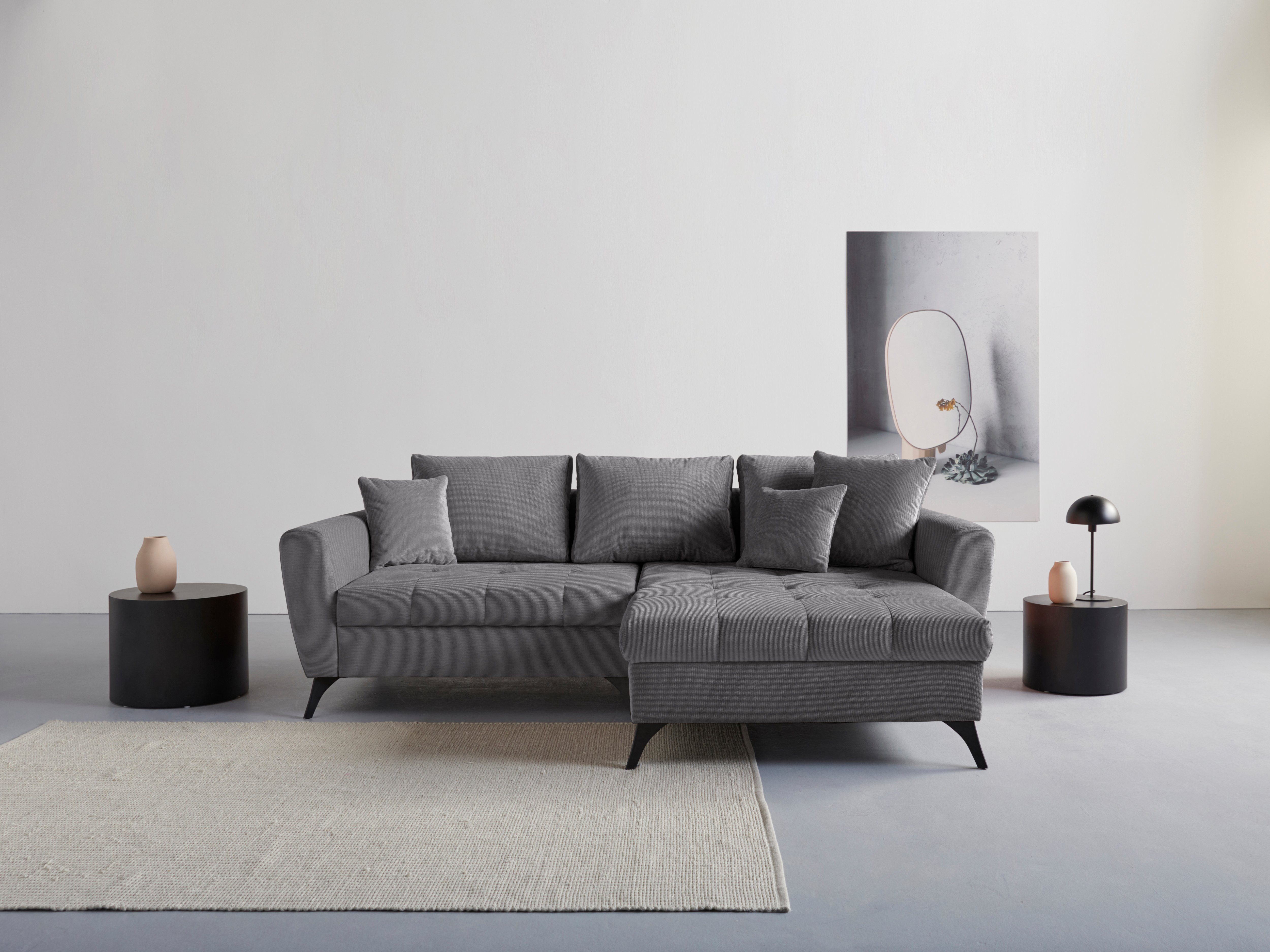 【Kostenloser Versand】 INOSIGN Ecksofa Lörby, clean-Bezug pro Sitzplatz, mit 140kg auch Belastbarkeit bis Aqua