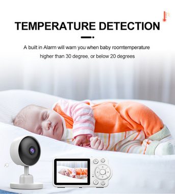 GOOLOO Babyphone Video-Babyphone mit Kamera Überwachungskamera 2.8 Zoll, 2-tlg., Schlaflieder, Bis zu 300M,2-Wege-Audio, kein WiFi, mit VOX Modus 2.4 GHz Gegensprechfunktion, Nachtsicht